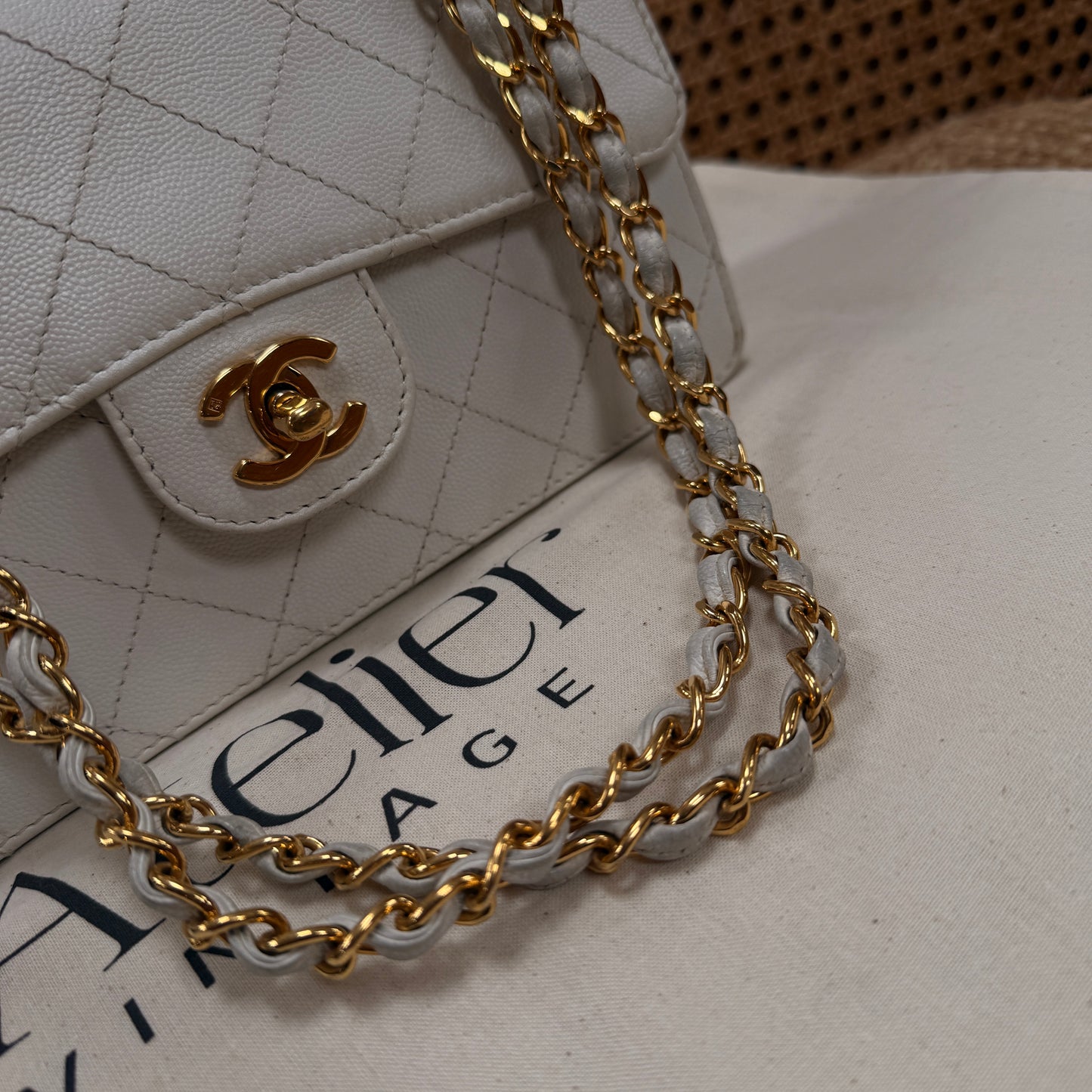 Chanel 1997 Ivory Caviar Single Flap