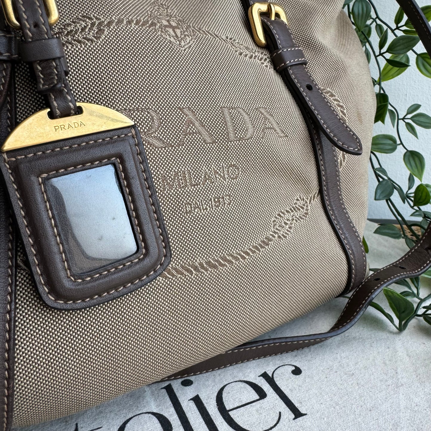 Prada Vintage Canvas Two Way Tote