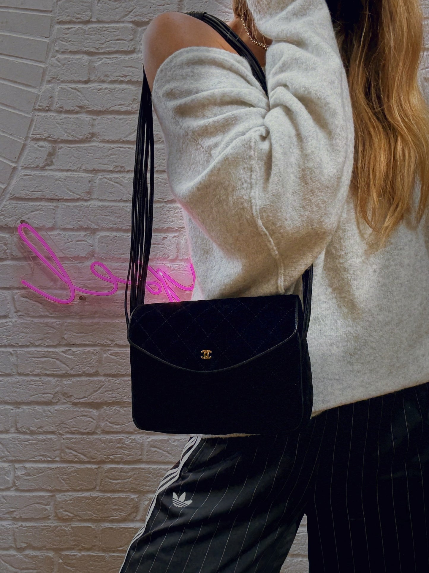 Chanel 1986 Suede & Multi-strand Leather Shoulder Bag