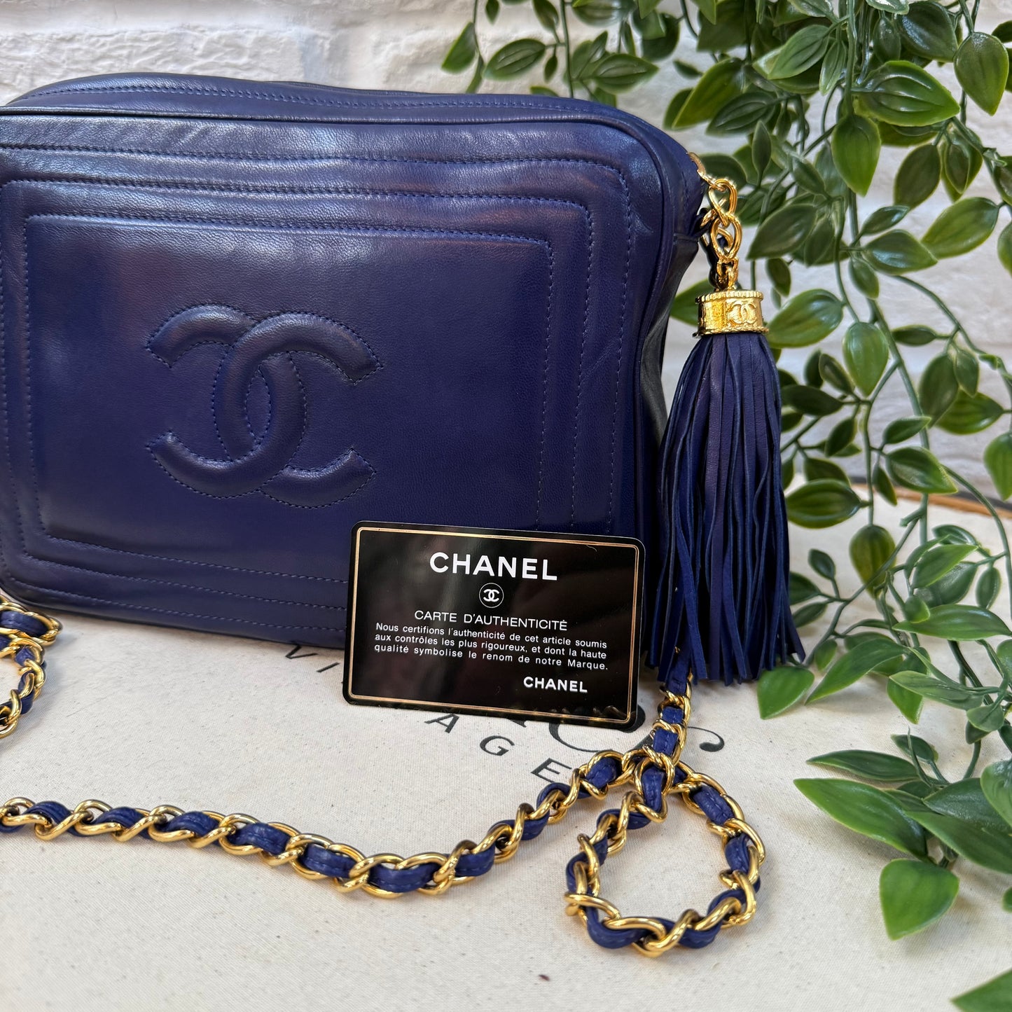 Chanel 1986 CC Quilted French Blue Camera bag