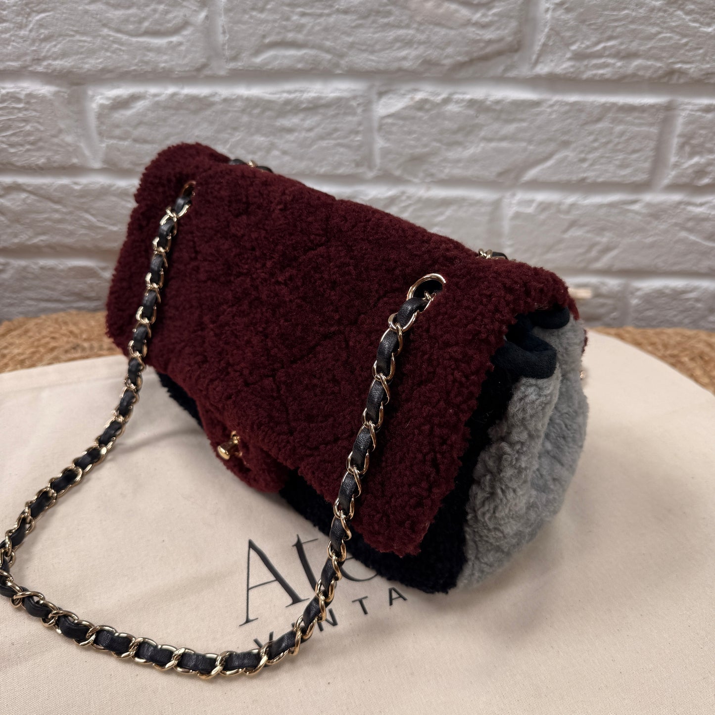 Chanel 2019 Shearling Tri Color Single Flap