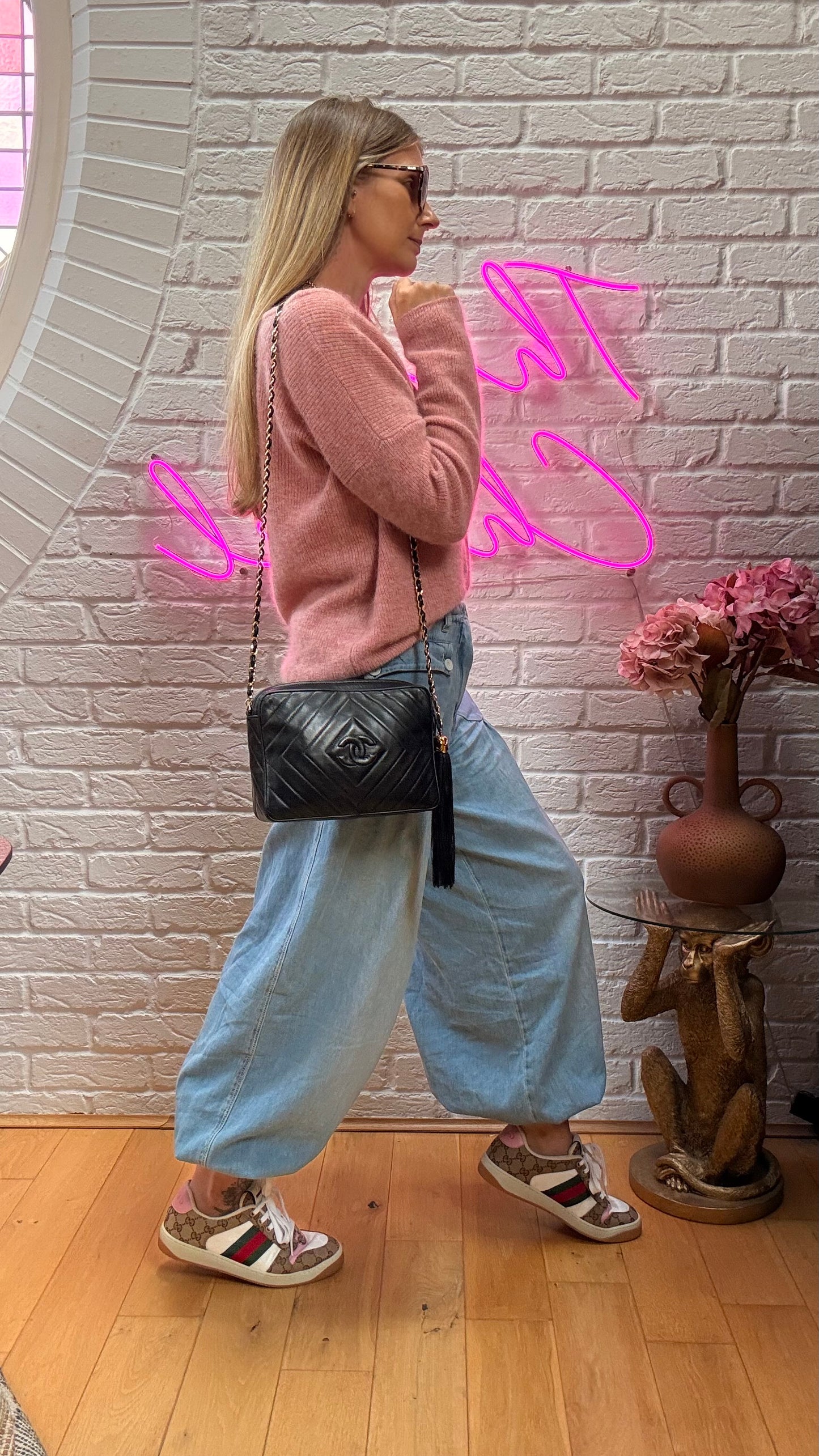 Chanel 1989 Dark Navy CC Quilted Tassel Camera Bag