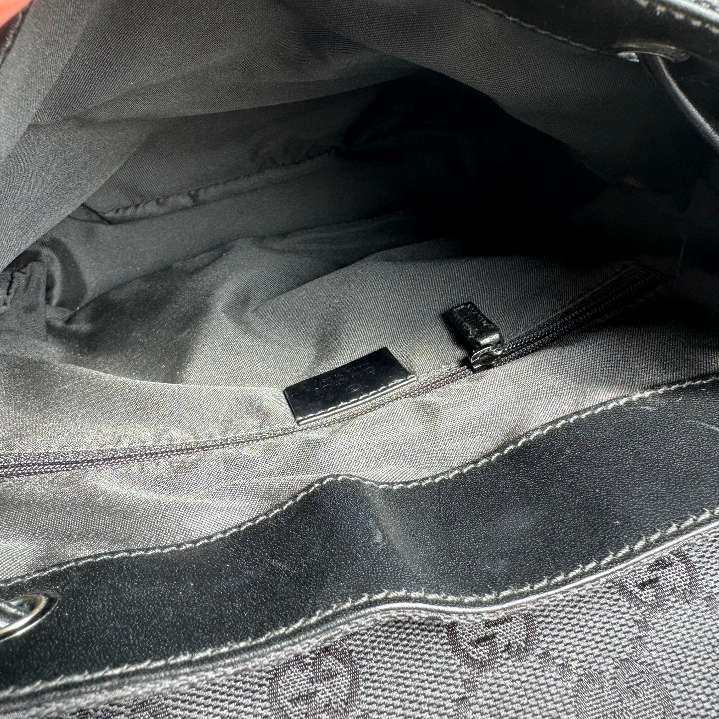Gucci 2000s GG Canvas & Leather Top Handle Back Pack