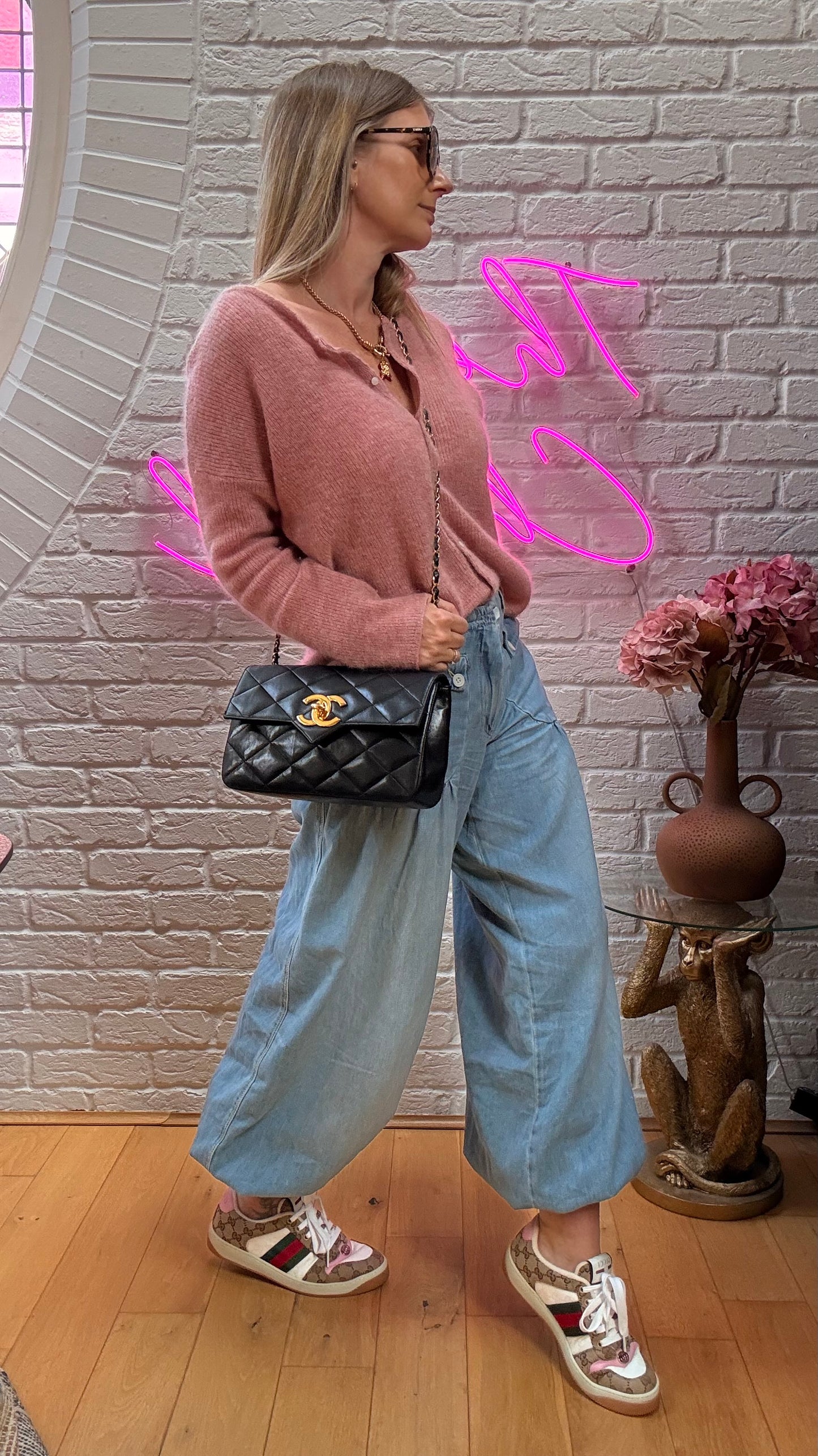 Chanel 1986 Black Limited Edition Jumbo CC Diamond Quilted Single Flap