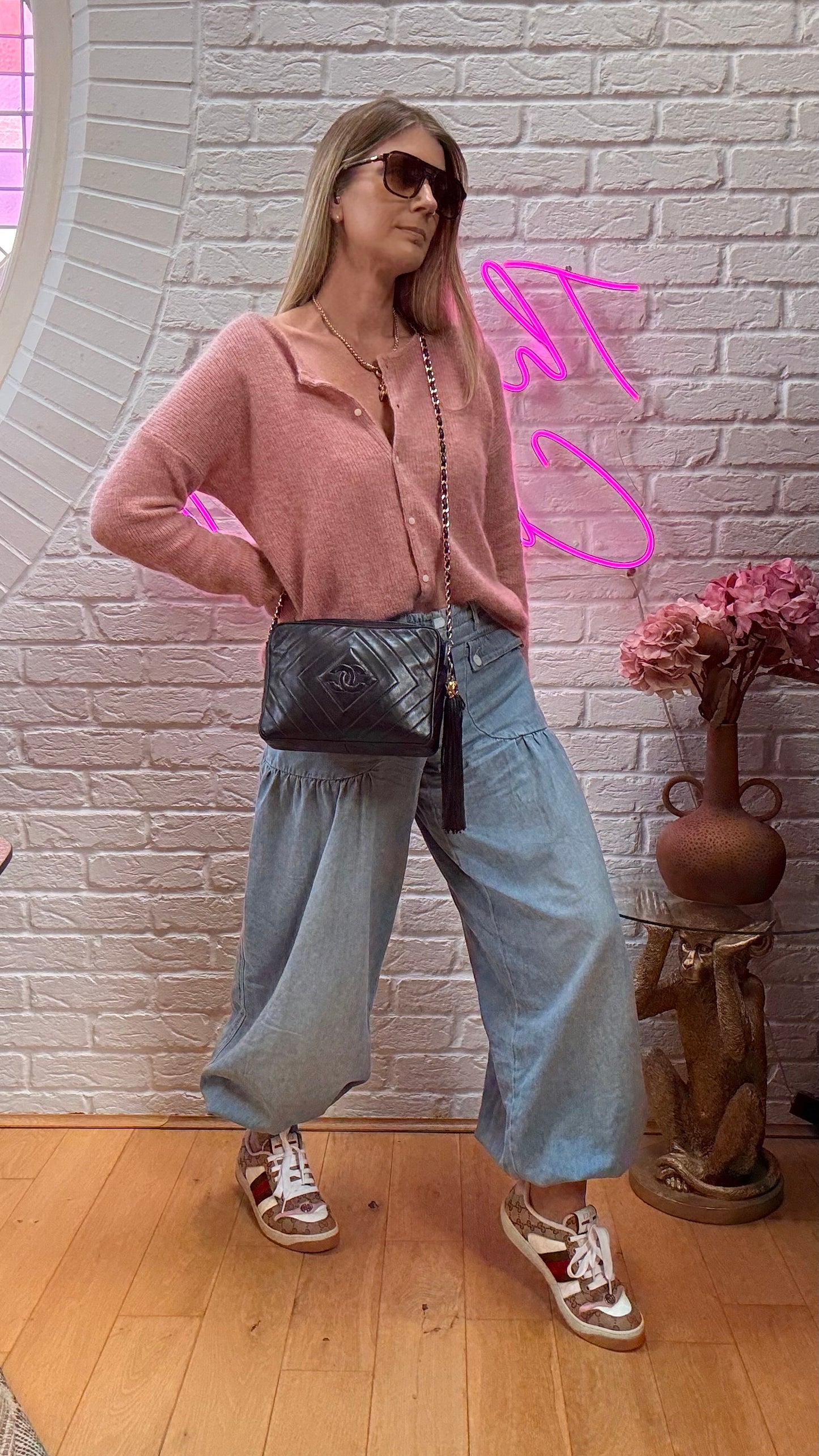 Chanel 1989 Dark Navy CC Quilted Tassel Camera Bag