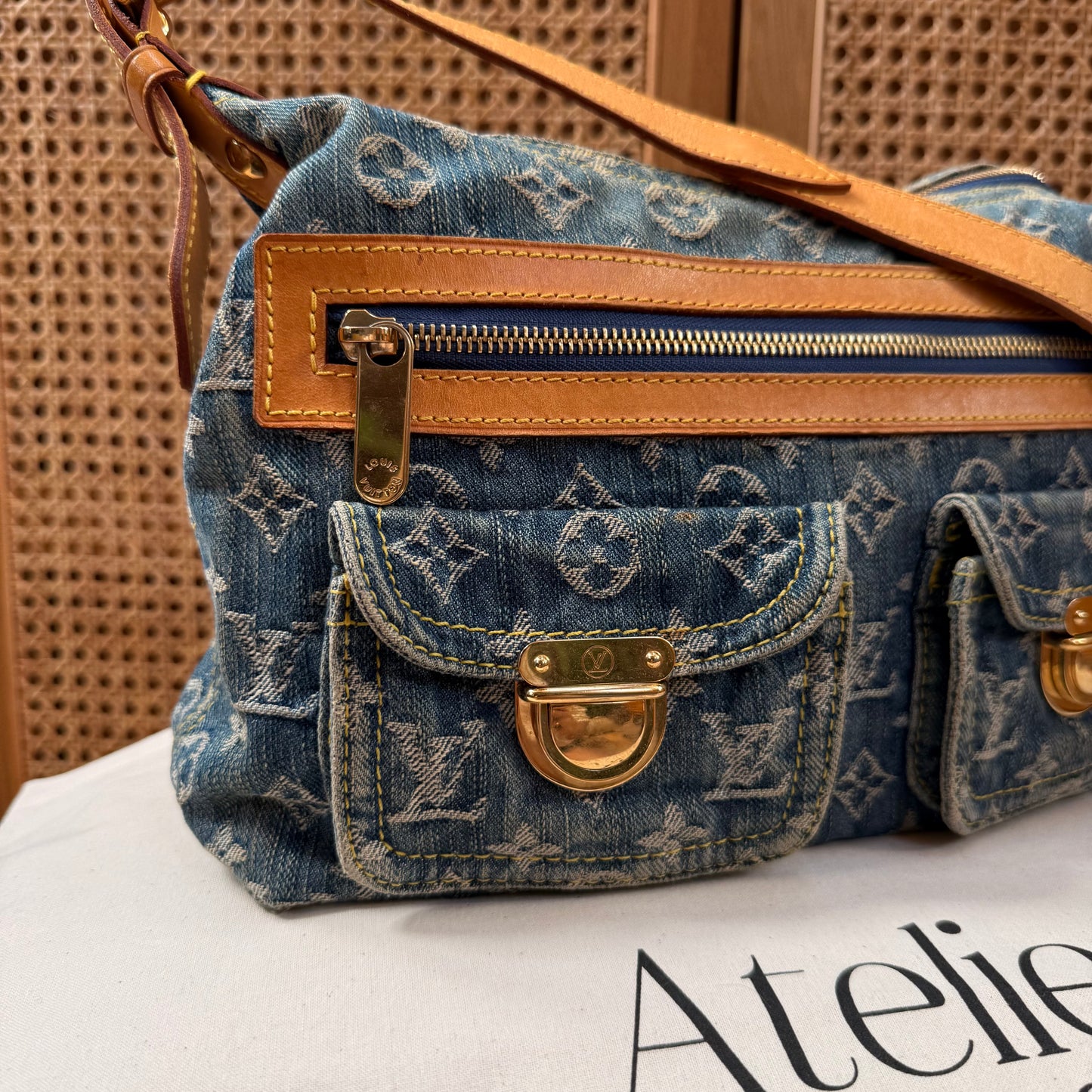 Louis Vuitton 2006 Monogram Denim Cross Body Baggy PM