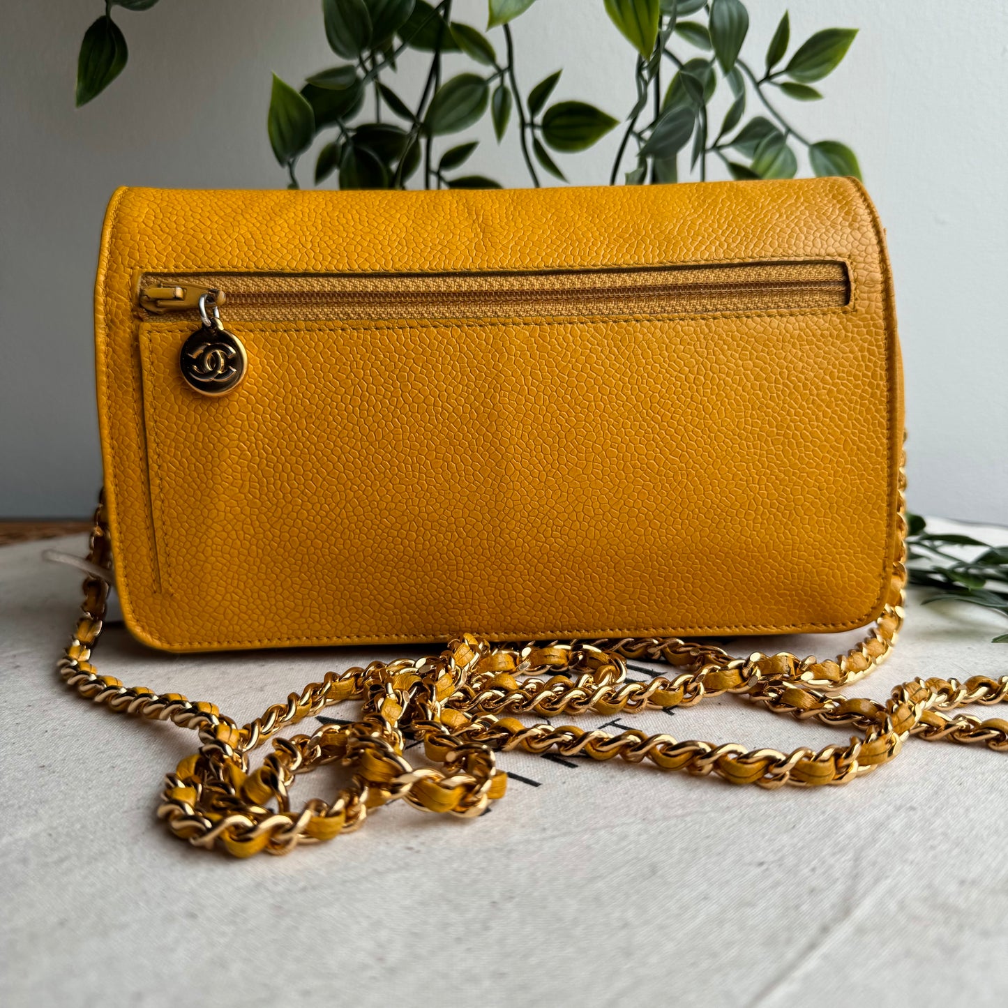 Chanel 1994 Caviar Leather Wallet on Chain