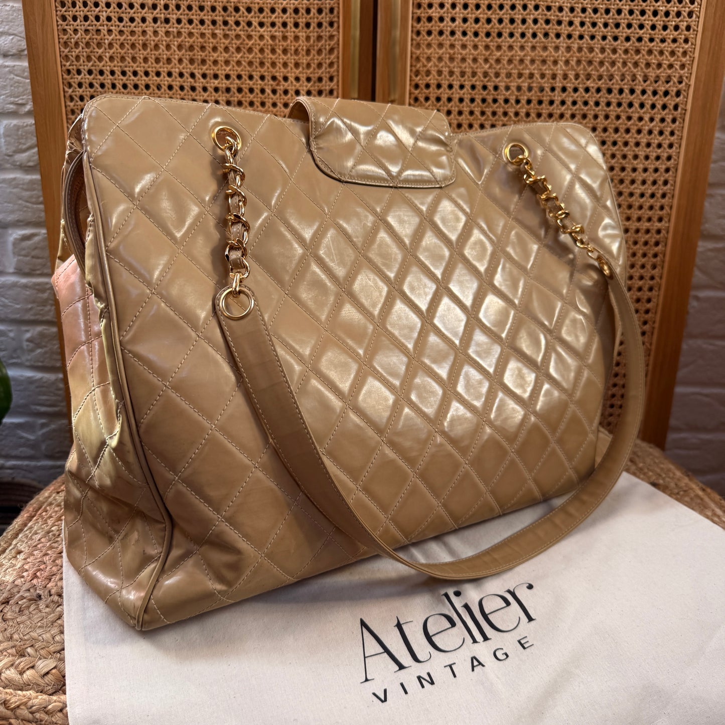 Chanel 1995 XXL Super Model Tote with Turnlock