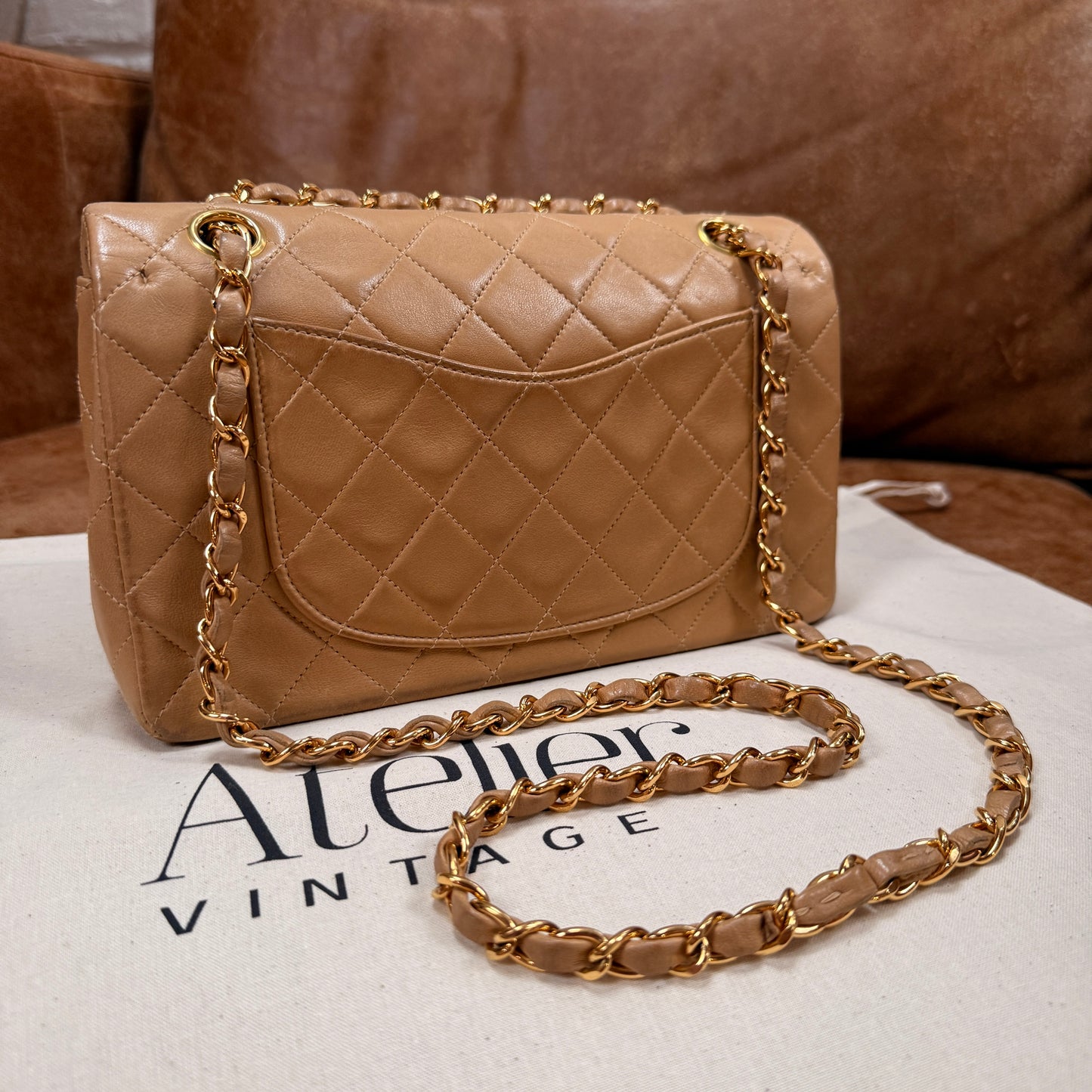 Chanel 1997 Rare Dark Beige Classic Double Flap Small