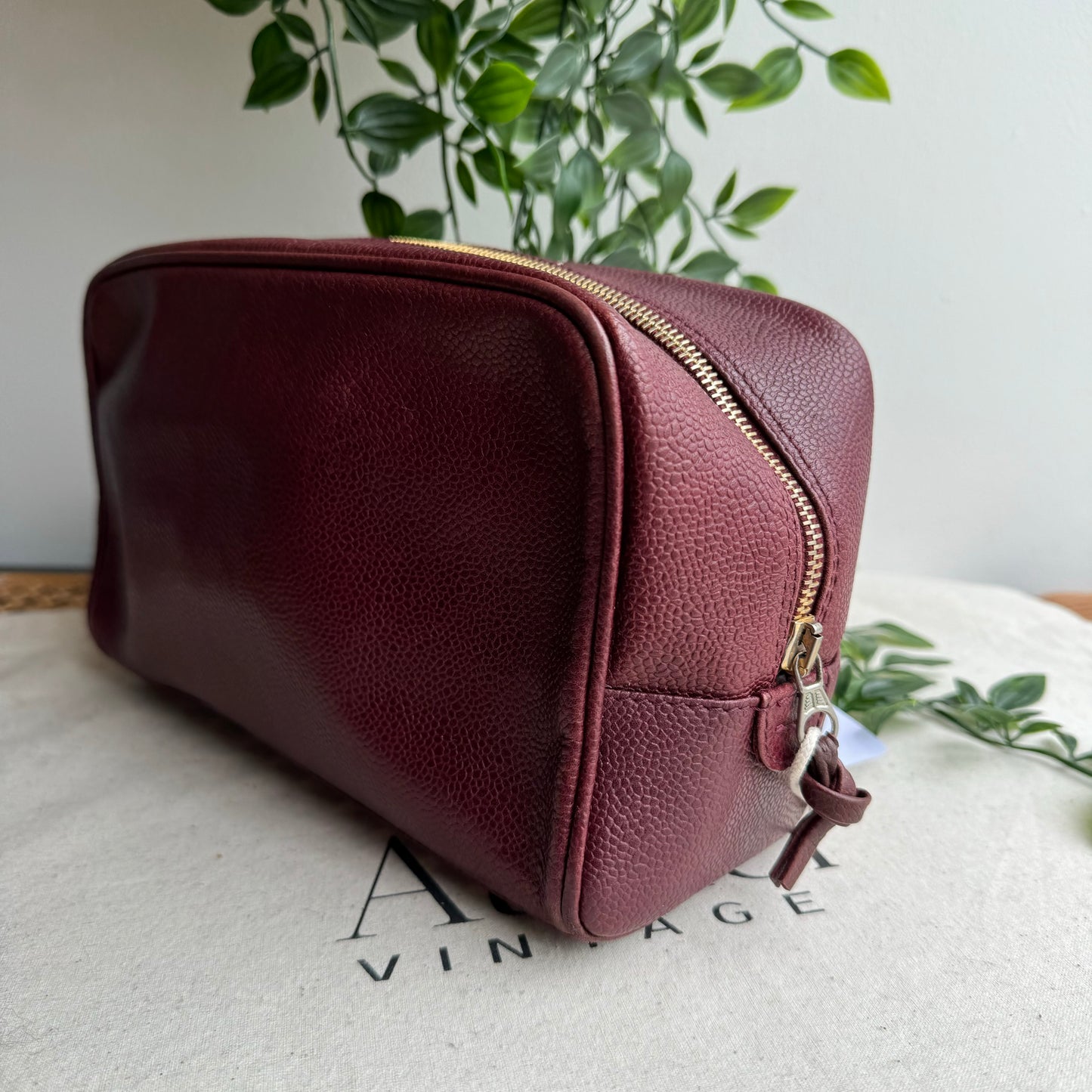 Chanel Early 1990s Caviar Leather Vanity/Toiletry Case
