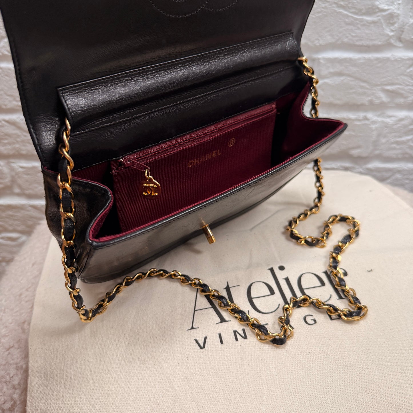 Chanel Early 1980s Quilted Half Moon CC Turnlock Single Flap