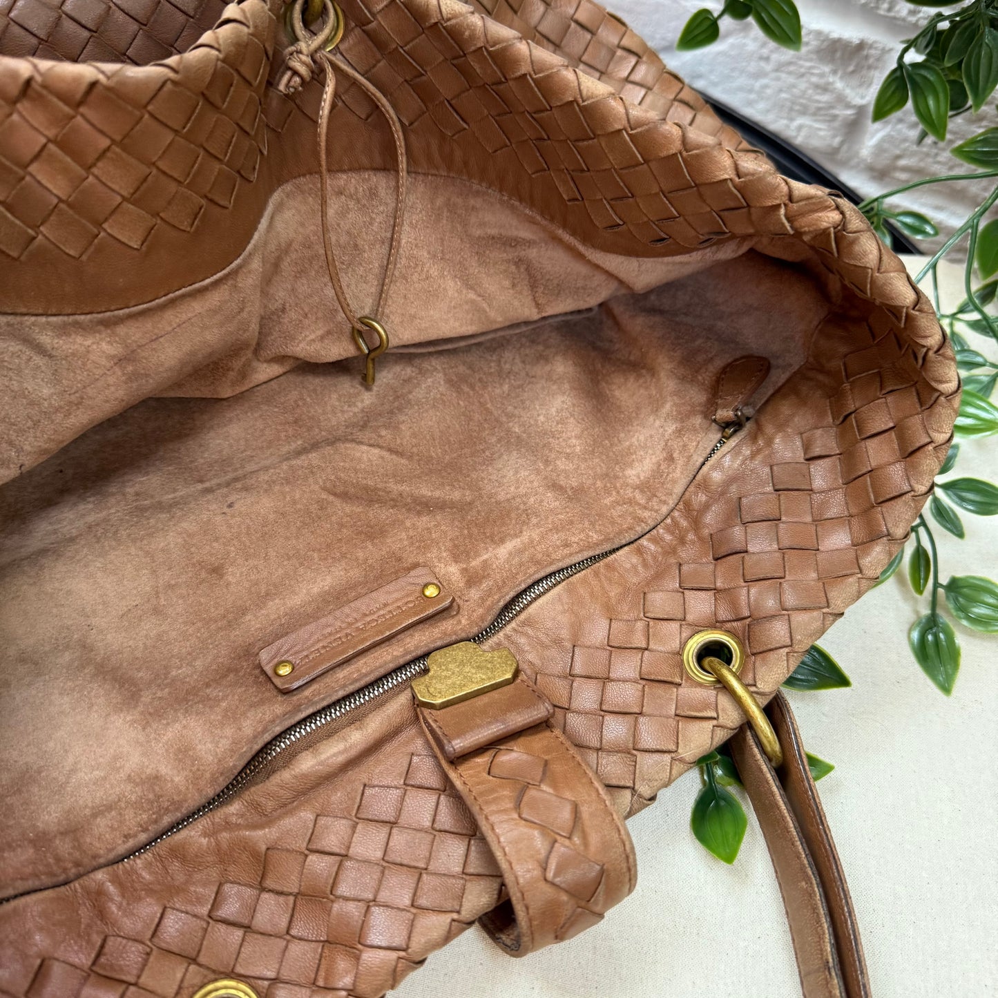 Bottega Veneta 1990s Tan Intrecciato Tote