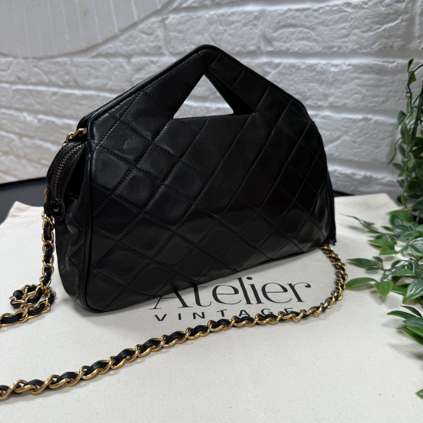 Chanel 1989 Chanel Two Way Top Handle & Cross Body Zip Top