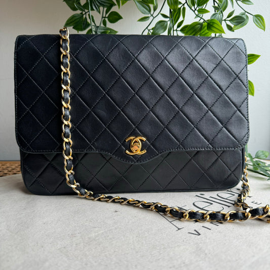 Chanel 1980s CC Turnlock Single Flap