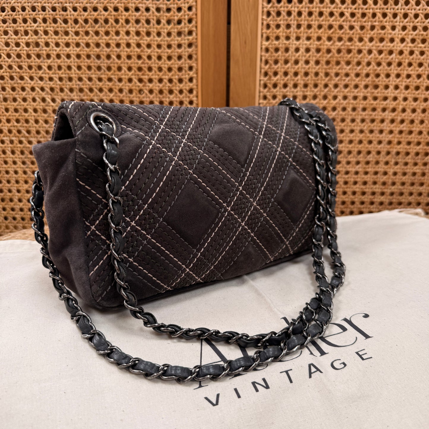 Chanel 2013 Suede Wild Stitch Single Flap