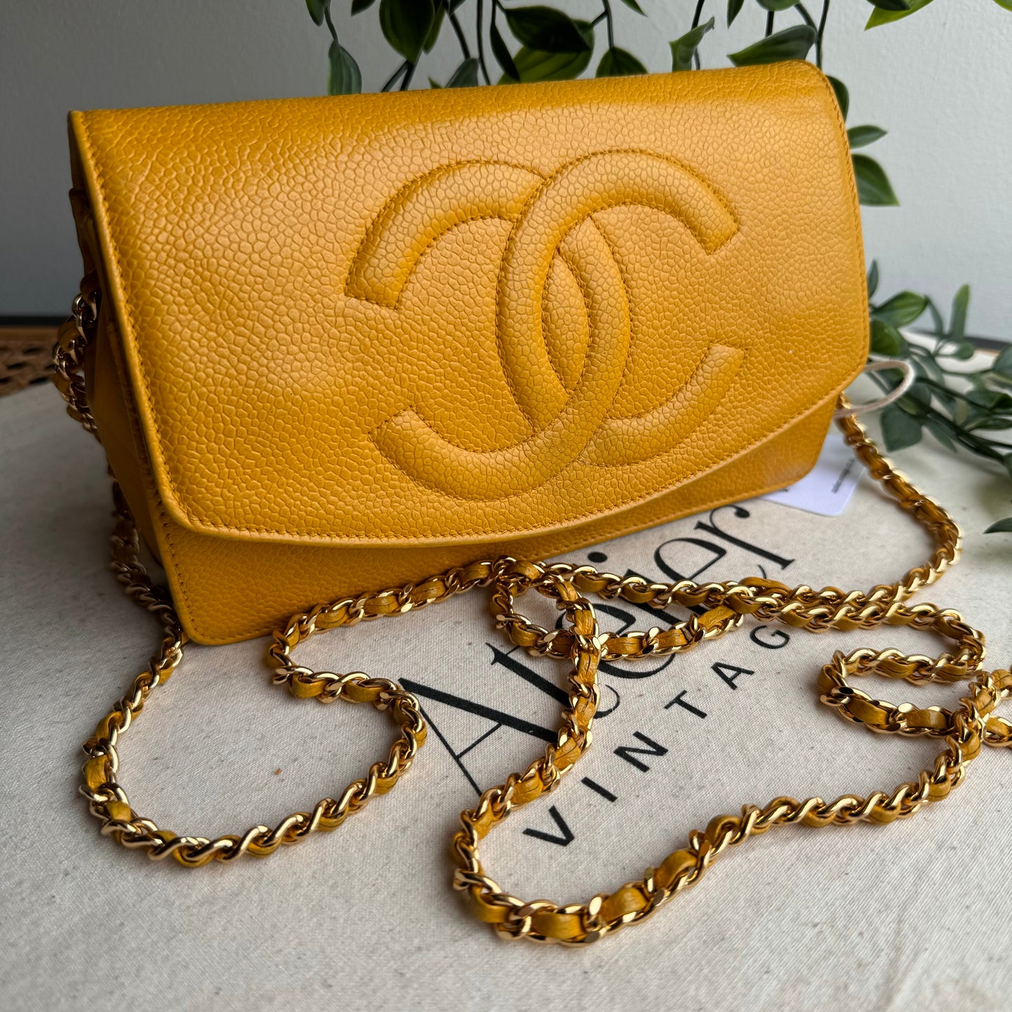 Chanel 1994 Caviar Leather Wallet on Chain