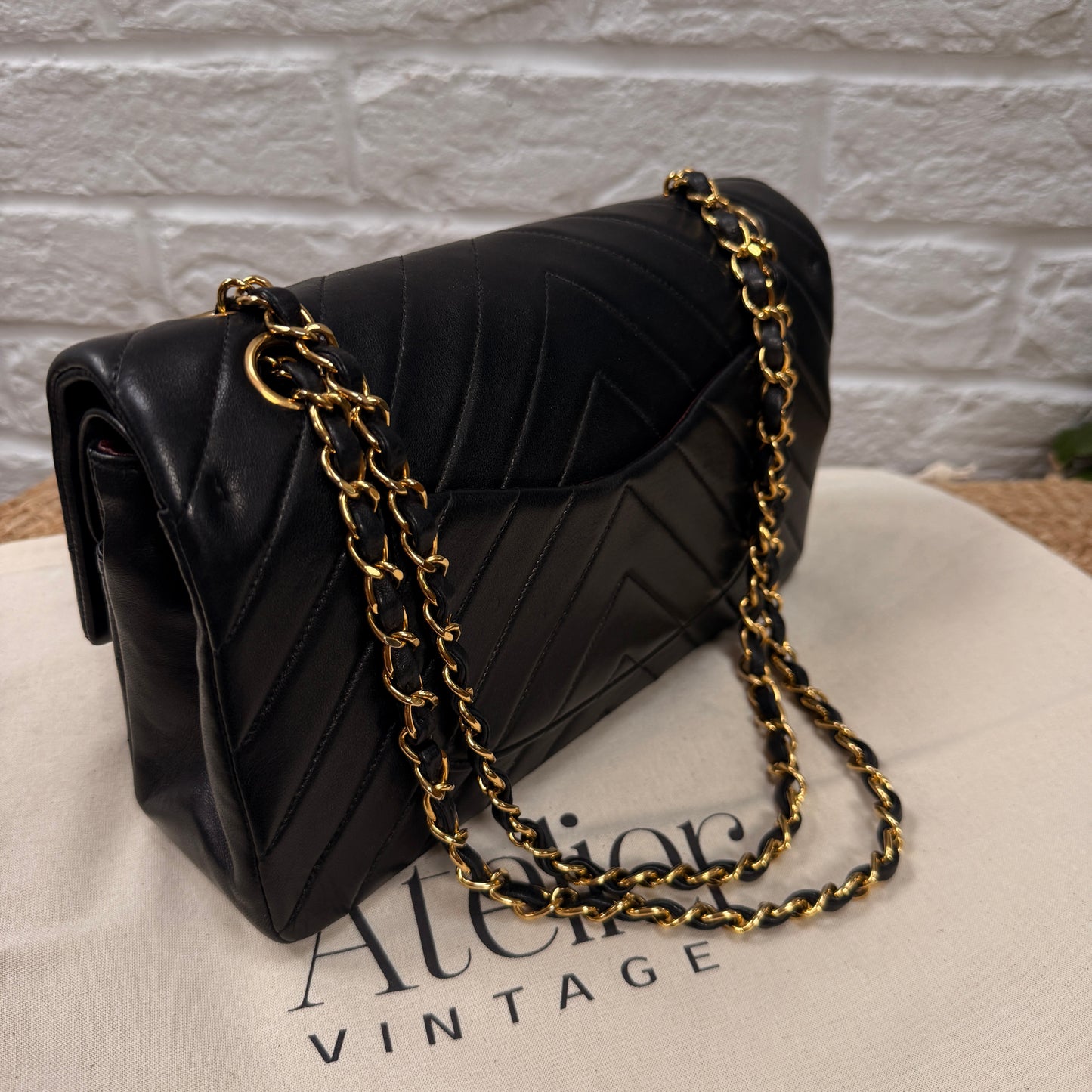 Chanel 1991 Rare & Limited Edition Chevron Classic double flap medium