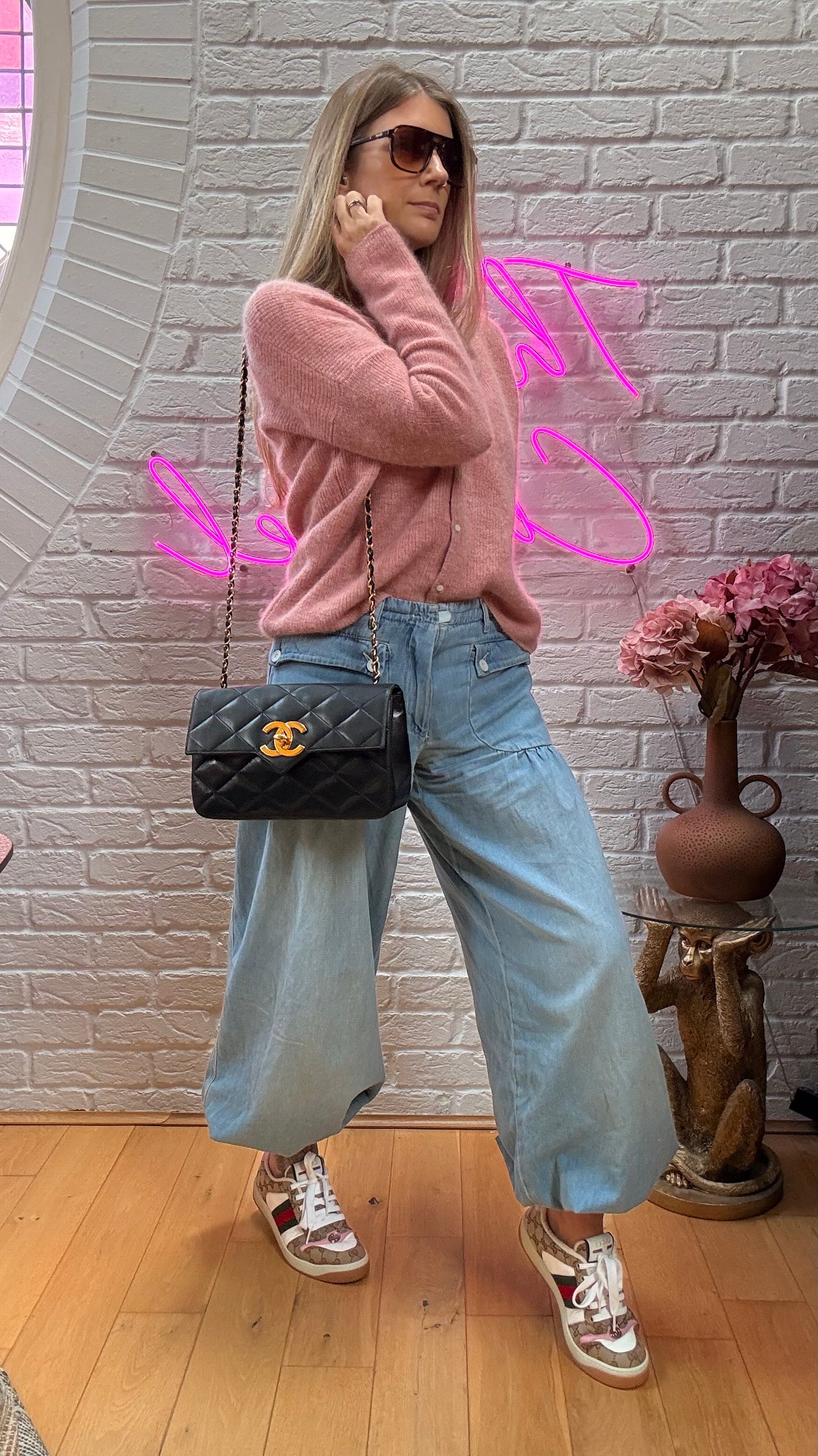 Chanel 1986 Black Limited Edition Jumbo CC Diamond Quilted Single Flap