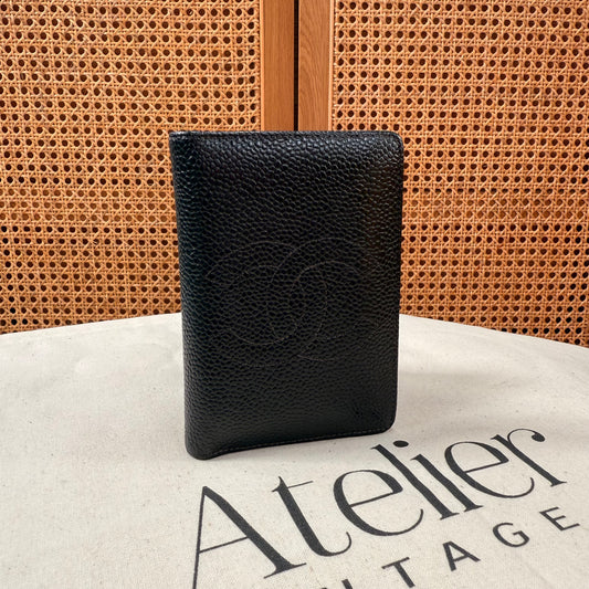 Chanel 1996 Caviar CC Quilted Card Holder in Black