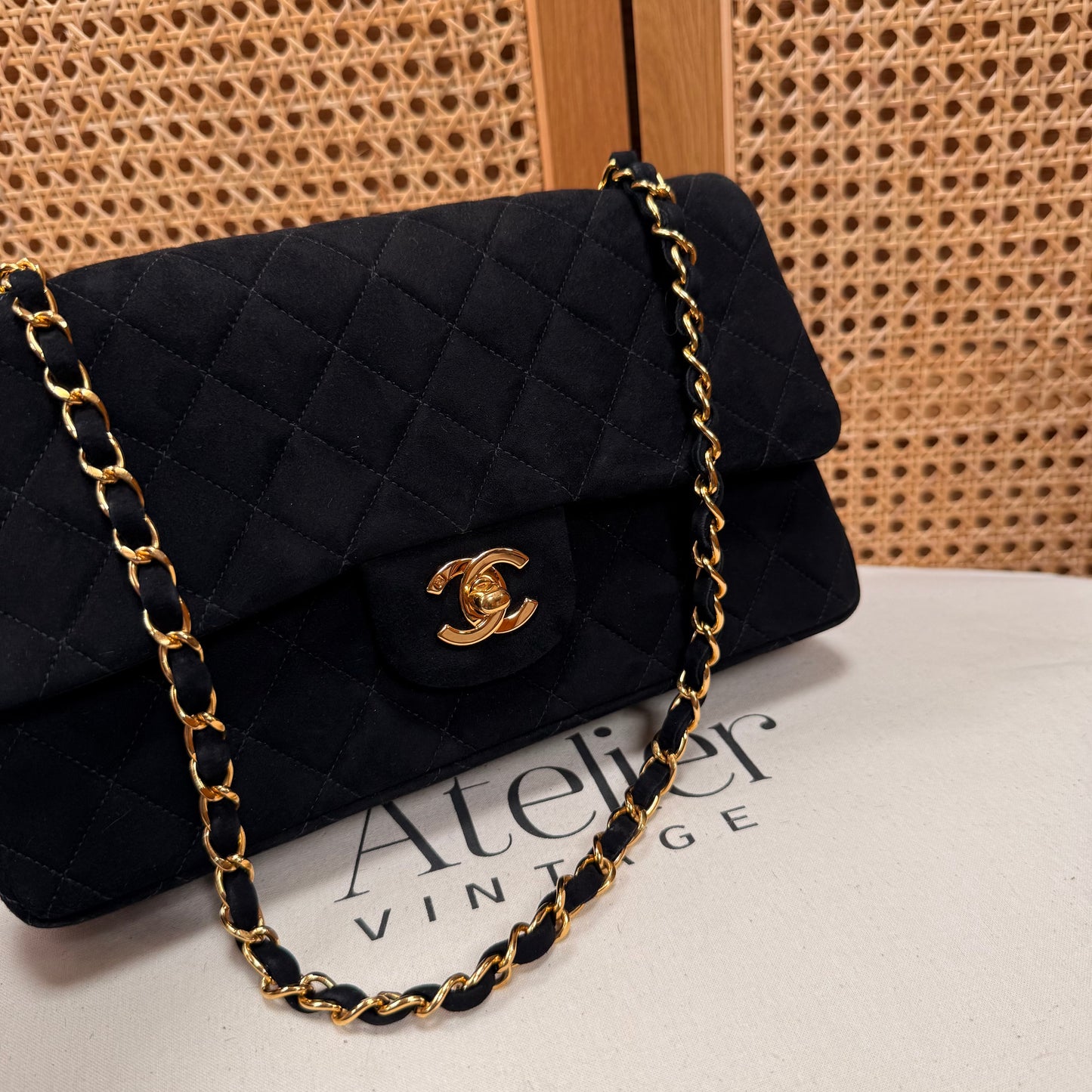 Chanel 2006 Ultra Rare Classic Double Flap Medium in Black Suede