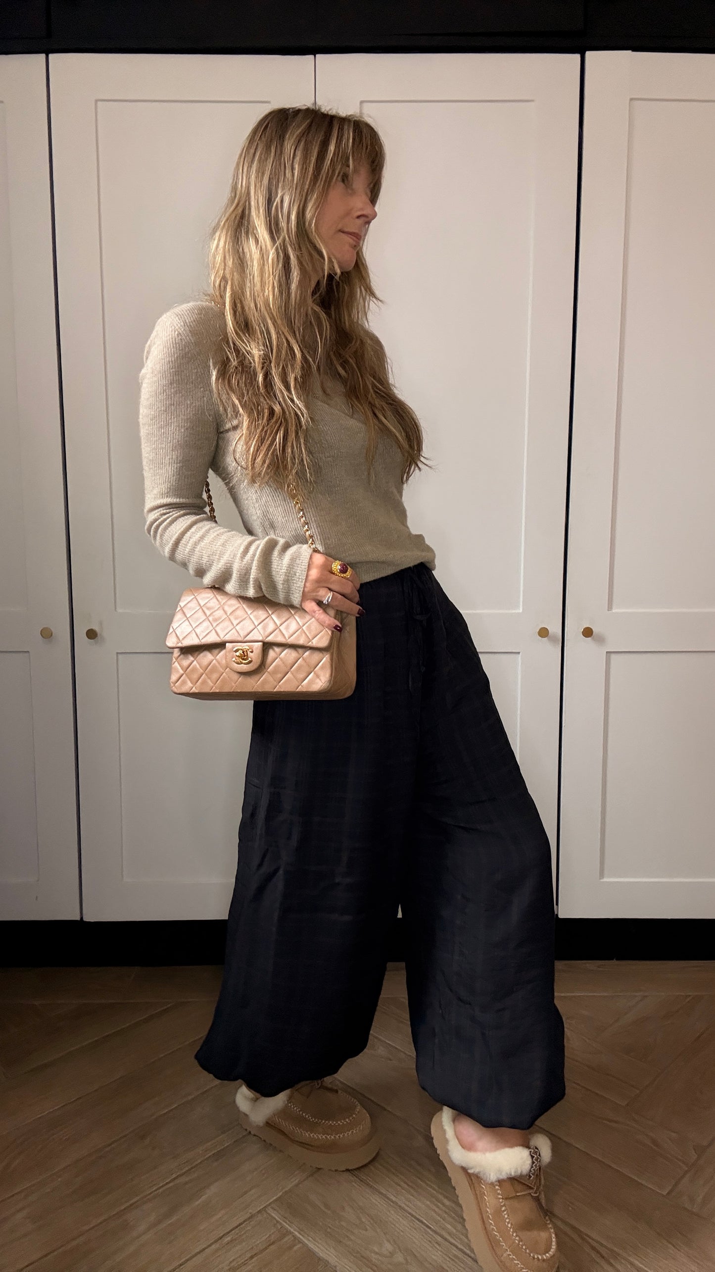 Chanel 1989 Rare Tan Lambskin Leather Classic Double Flap in Medium with 24k Gold Hardware