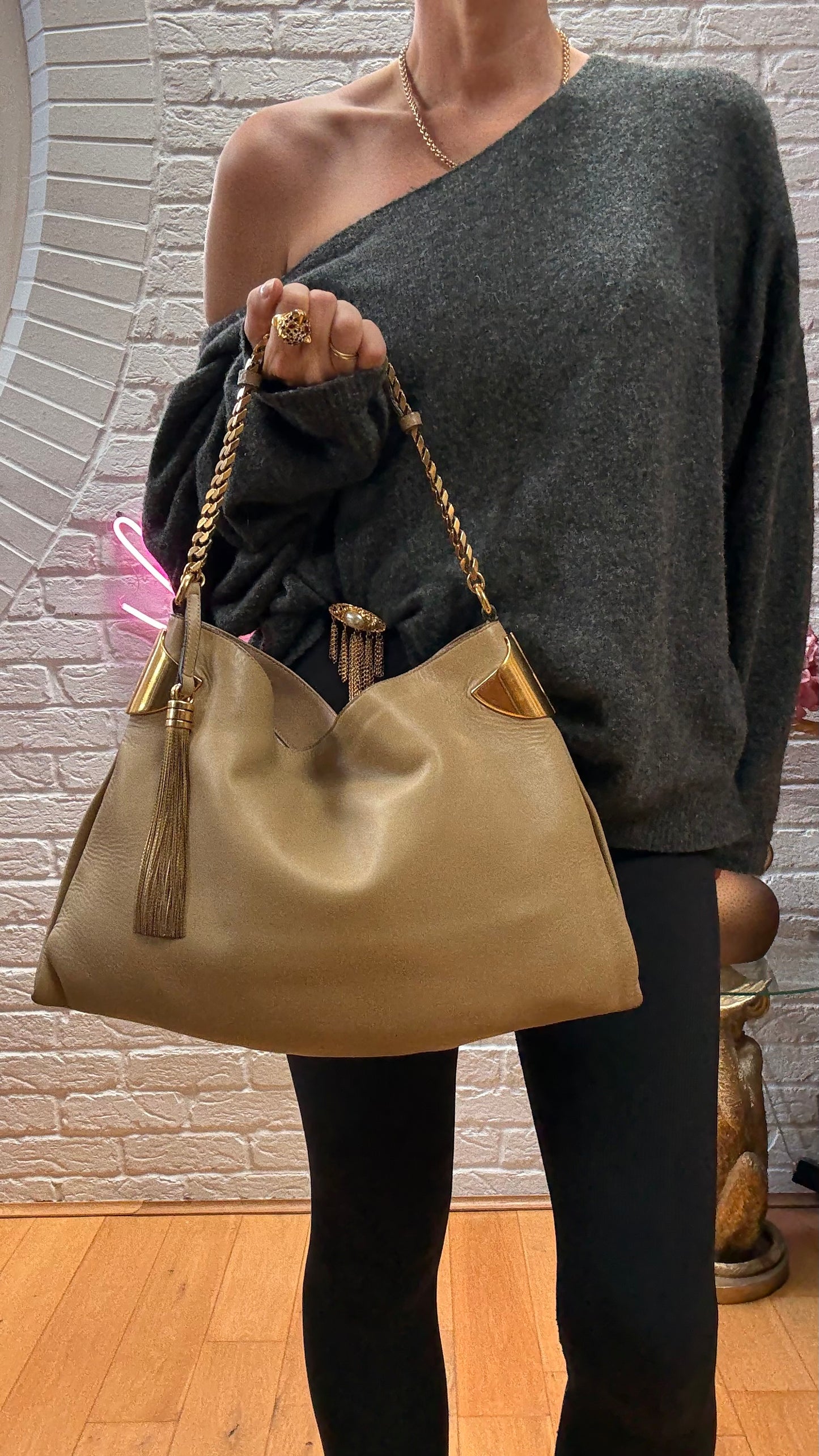 Gucci 1970 Tassel Hobo Tote