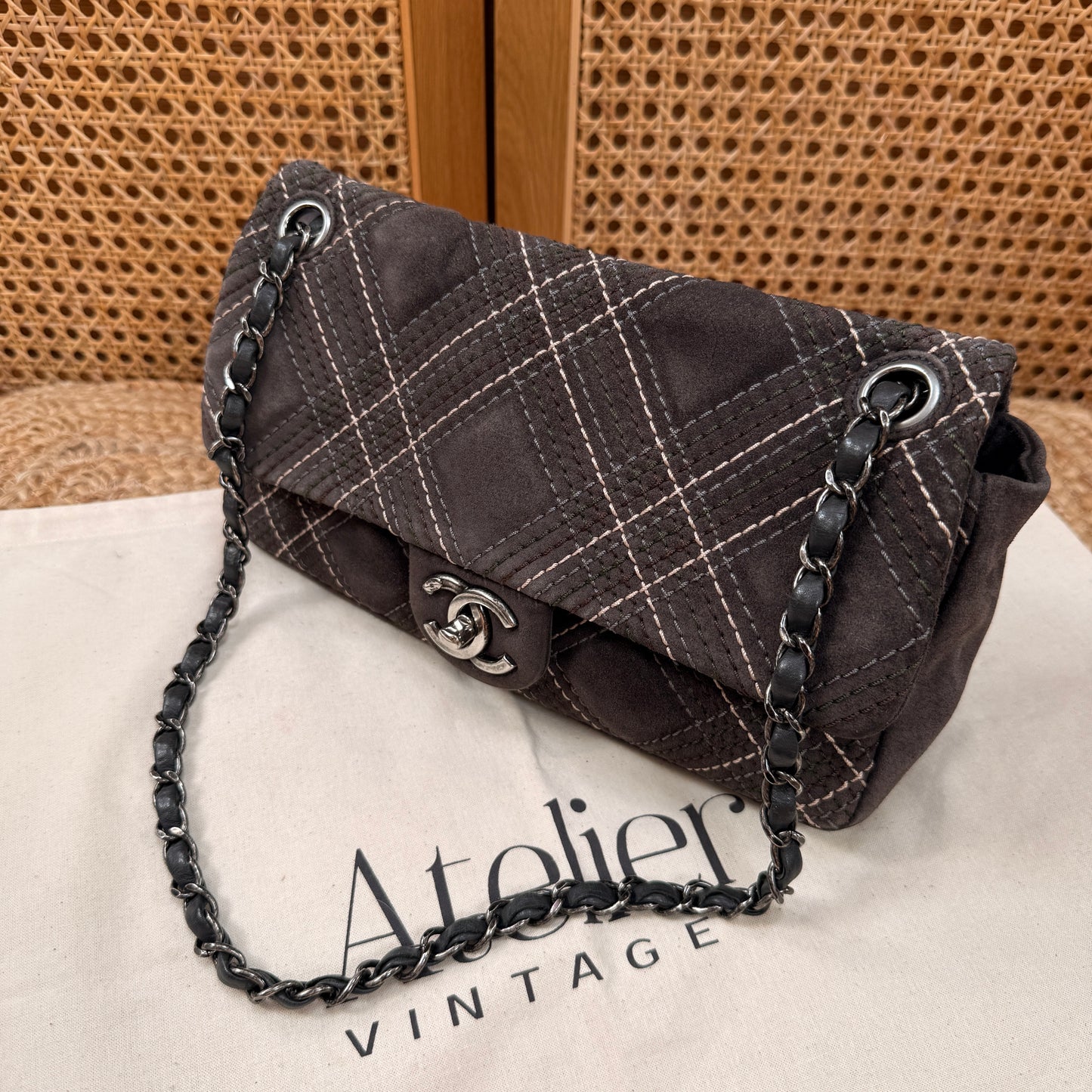 Chanel 2013 Suede Wild Stitch Single Flap