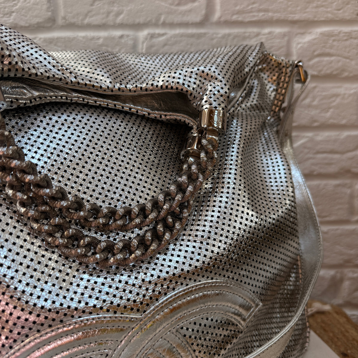 Chanel 2008 Rodeo Drive Oversized tote metallic silver