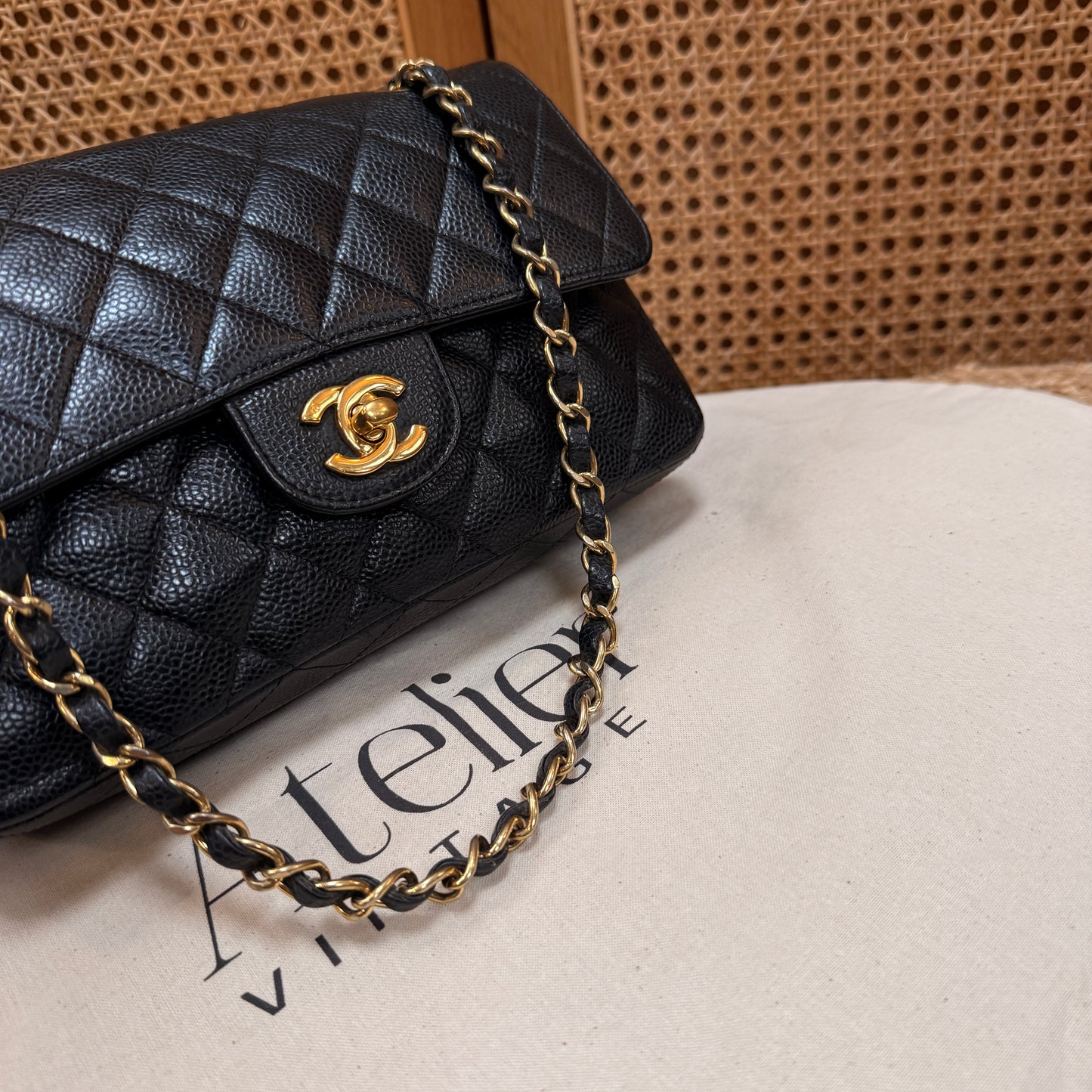 Chanel Rare 2006 Caviar Black Classic Double Flap Small