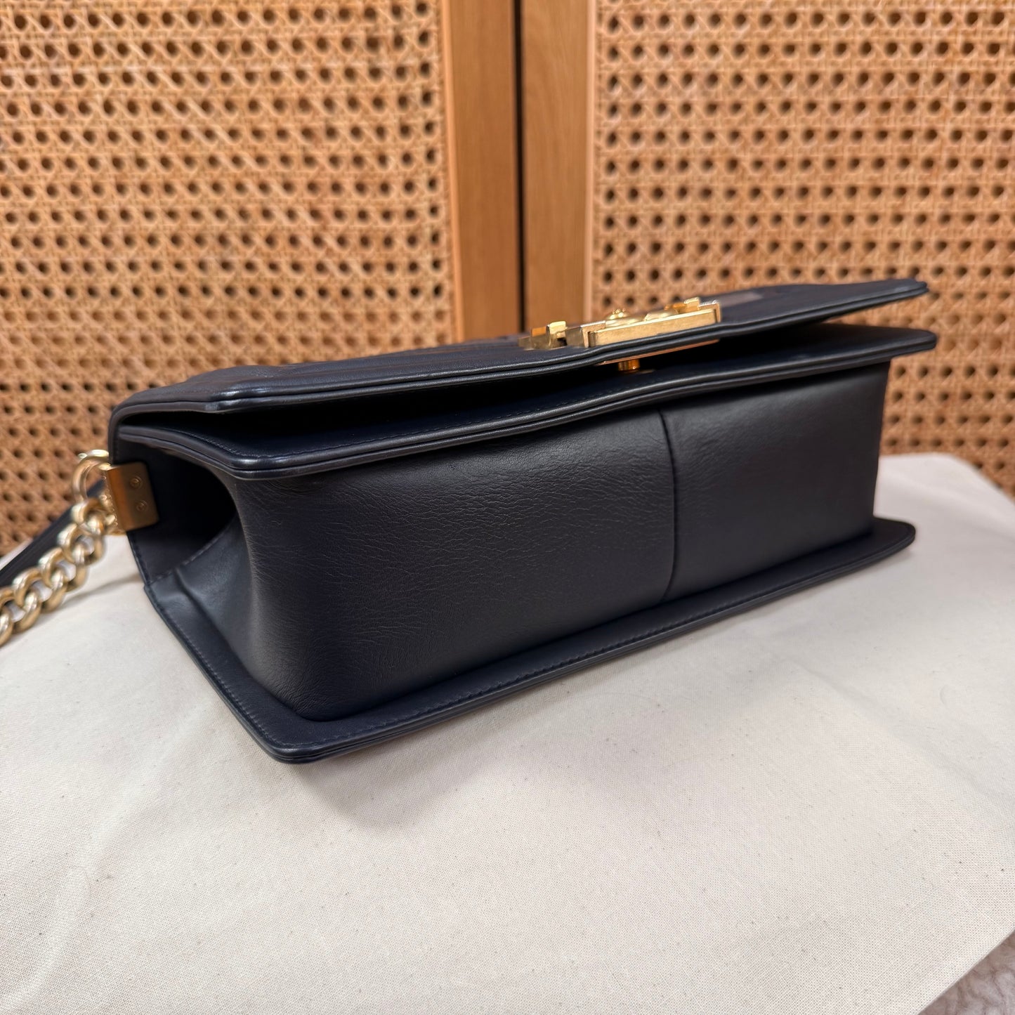 Chanel Rare 2016 Navy Le Boy in Caviar mix