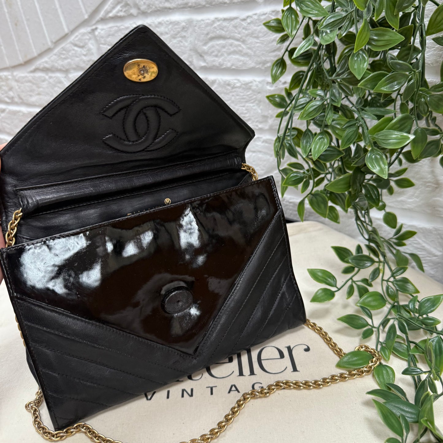 Chanel 1986 Chevron Envelope Flap