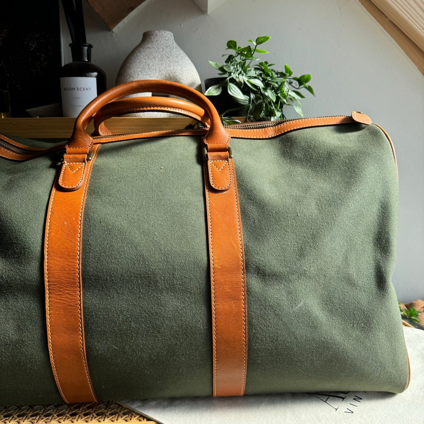 Burberry 1980s Canvas & Leather Two Way Holdall