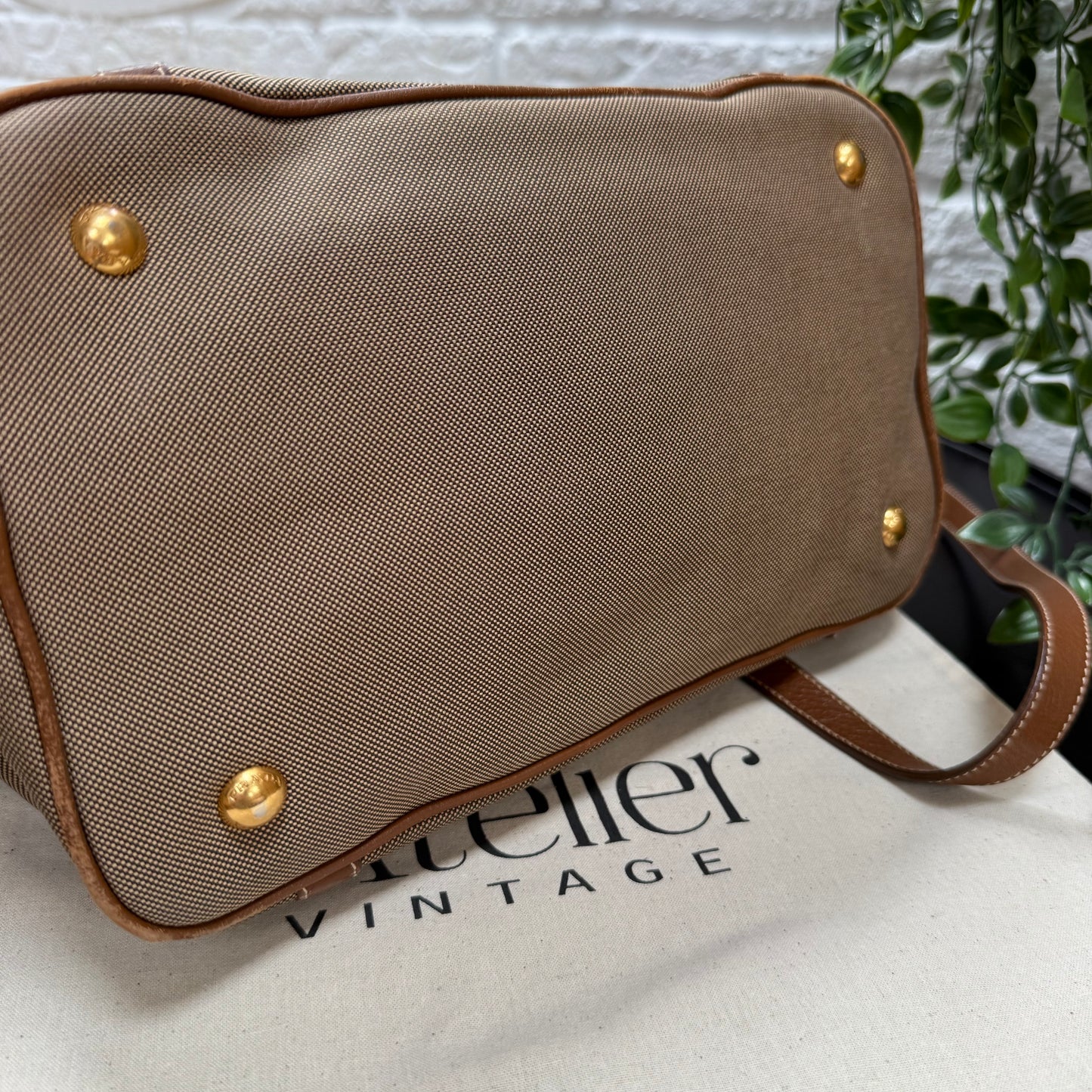 Prada 1990s Canapa Two Way Tote