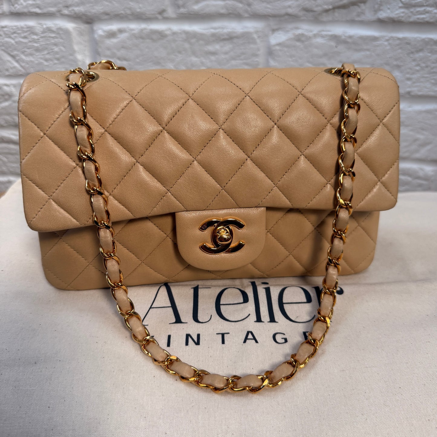 Chanel 1997 Beige Classic Double Flap Small