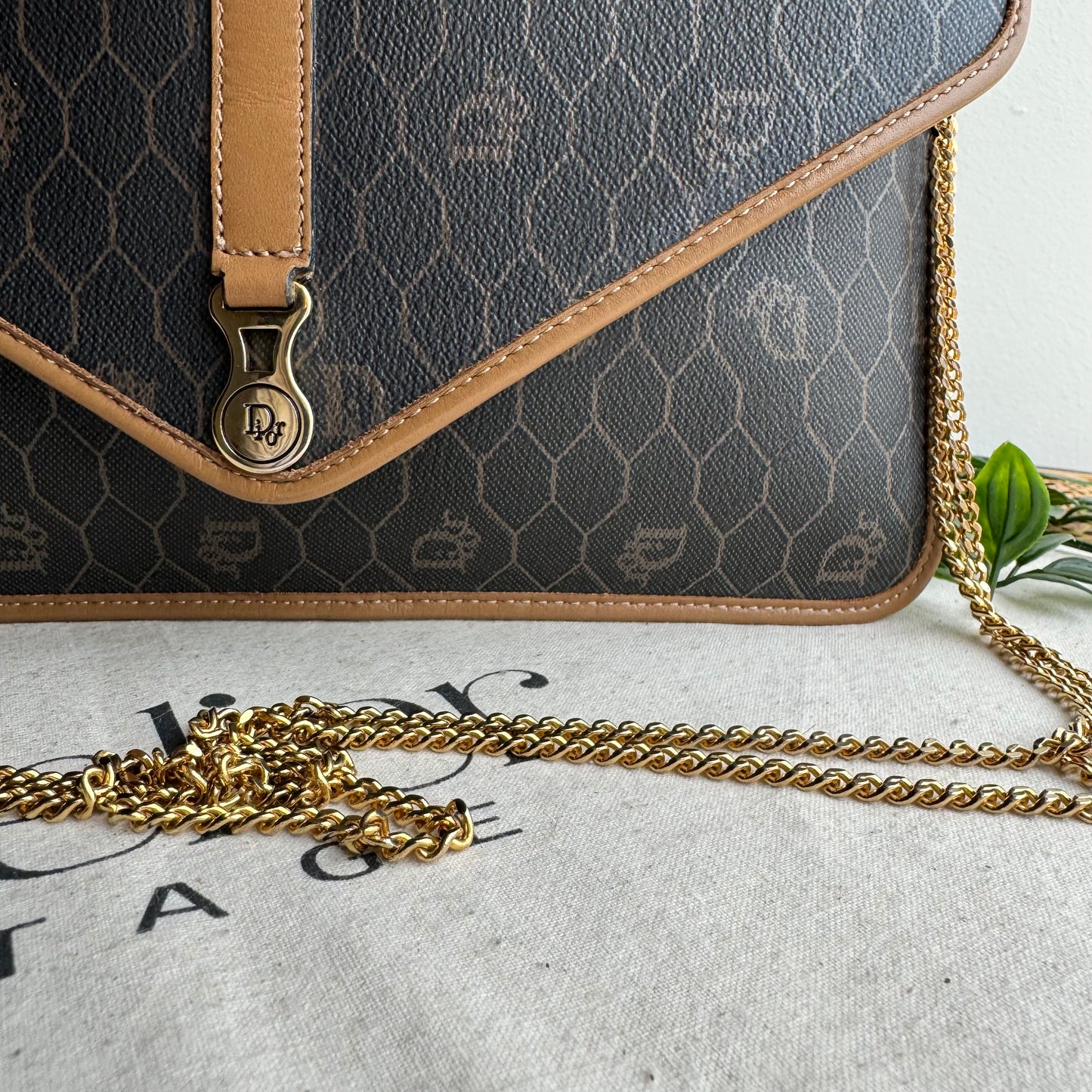 Dior 1980s Honeycomb Two Way Chain Strap Bag