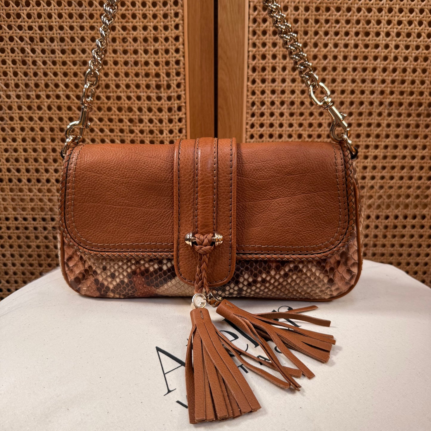 Gucci 2000s Marrakech Python Two Way Chain Bag