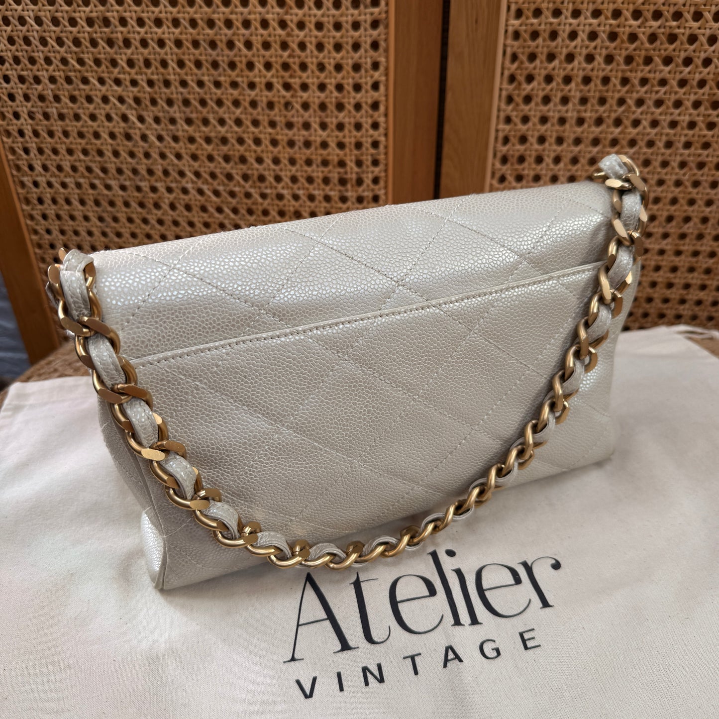 Chanel Ultra Rare 2000 pearlescent Caviar Single Flap