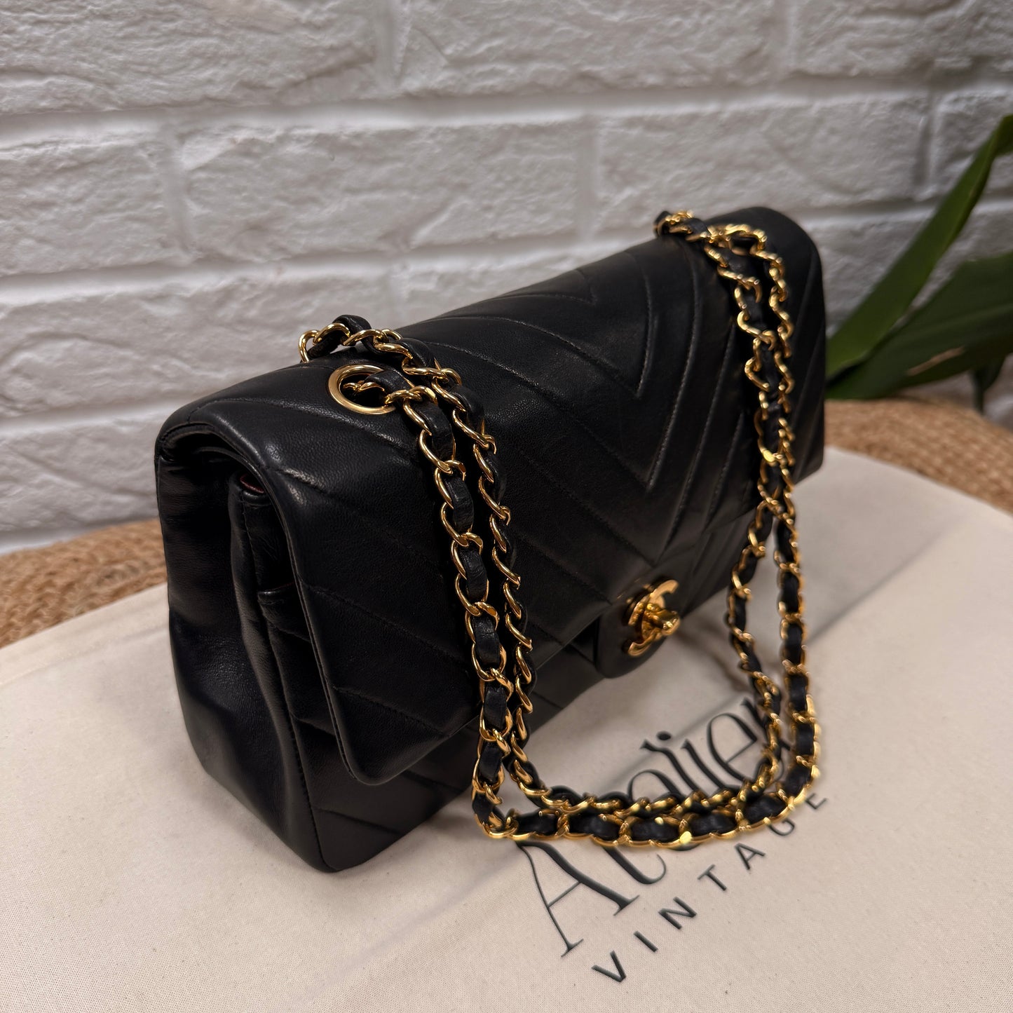 Chanel 1991 Rare & Limited Edition Chevron Classic double flap medium