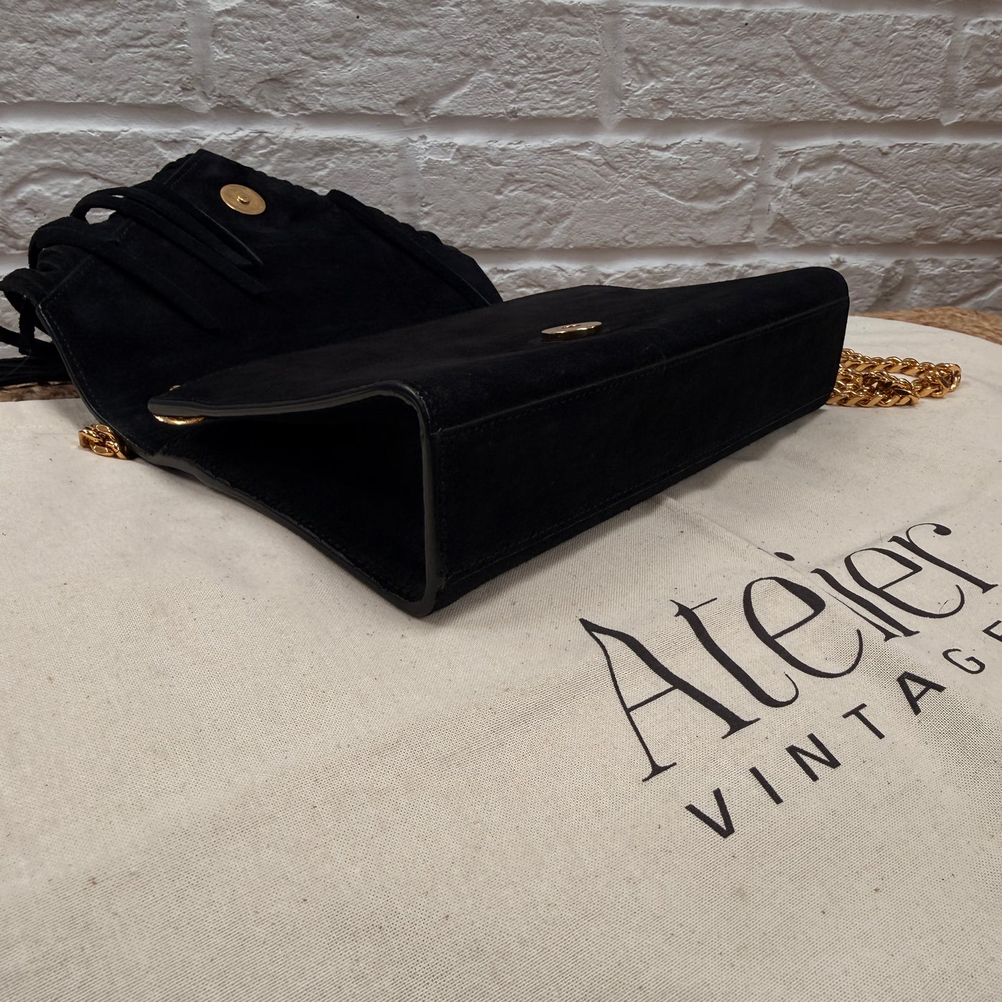 Saint Laurent Rare 2015 Envelope Suede Fringe