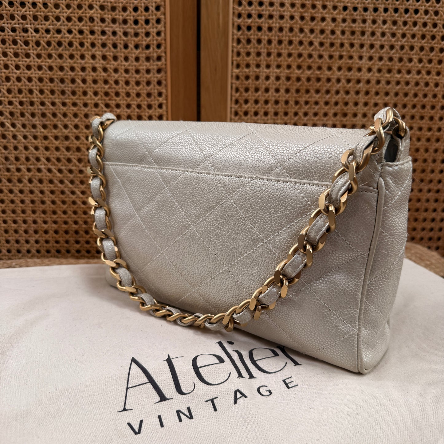 Chanel Ultra Rare 2000 pearlescent Caviar Single Flap