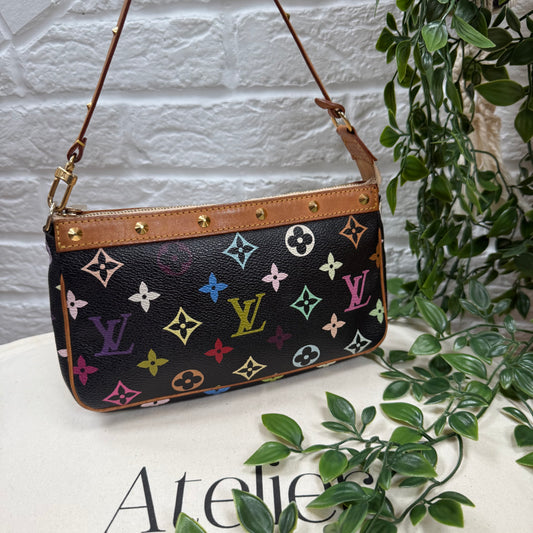 Louis Vuitton 2003 Murakami Black Multi Color Pochette Accesssoires