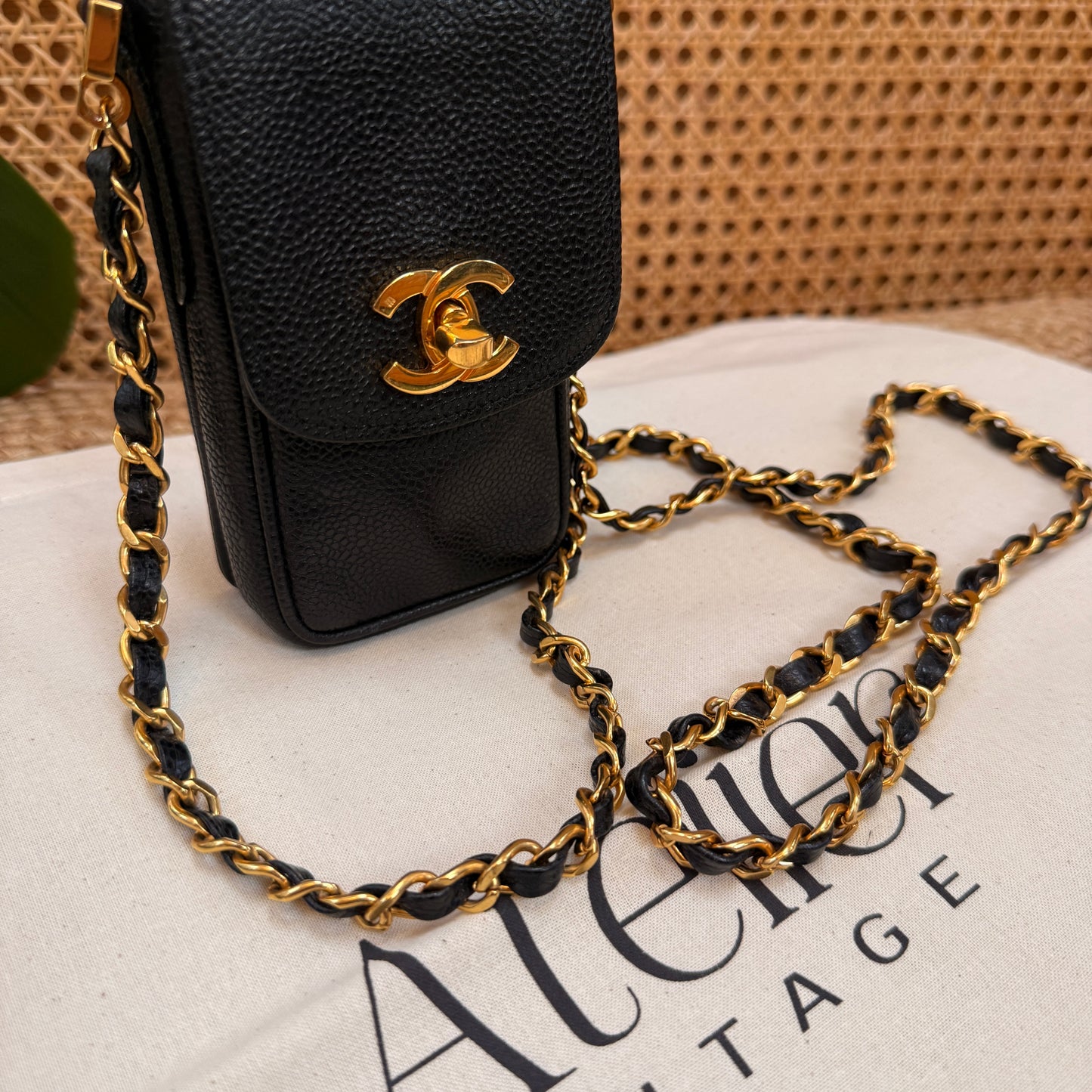Chanel 1994 Caviar Pochette - Black Caviar Leather & 24k gold hardware
