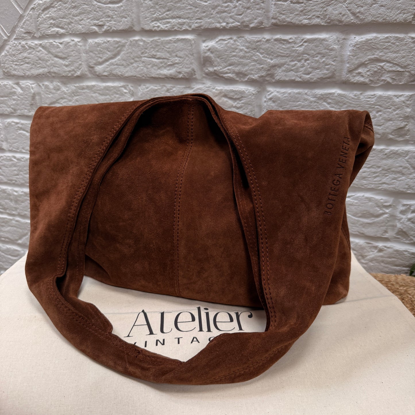 Bottega Veneta 1990s Tan Suede Hobo Tote