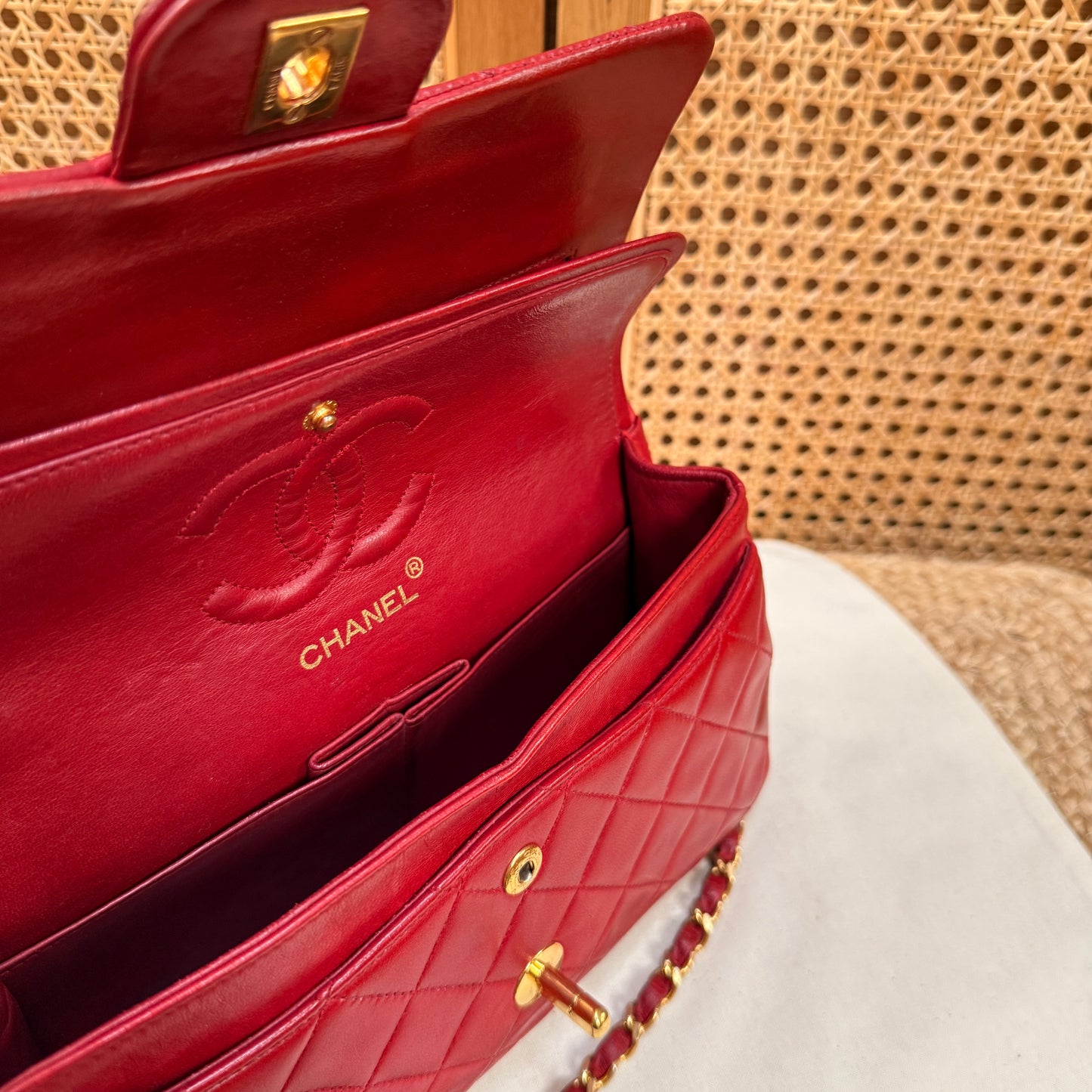 Chanel 1989 Red Classic Double Flap Small