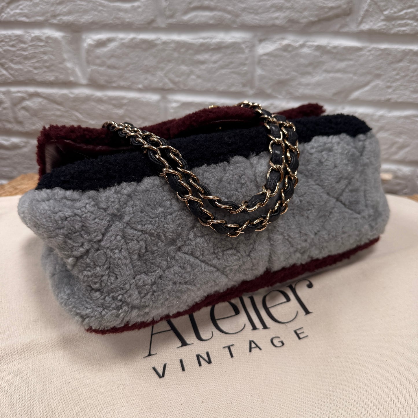 Chanel 2019 Shearling Tri Color Single Flap