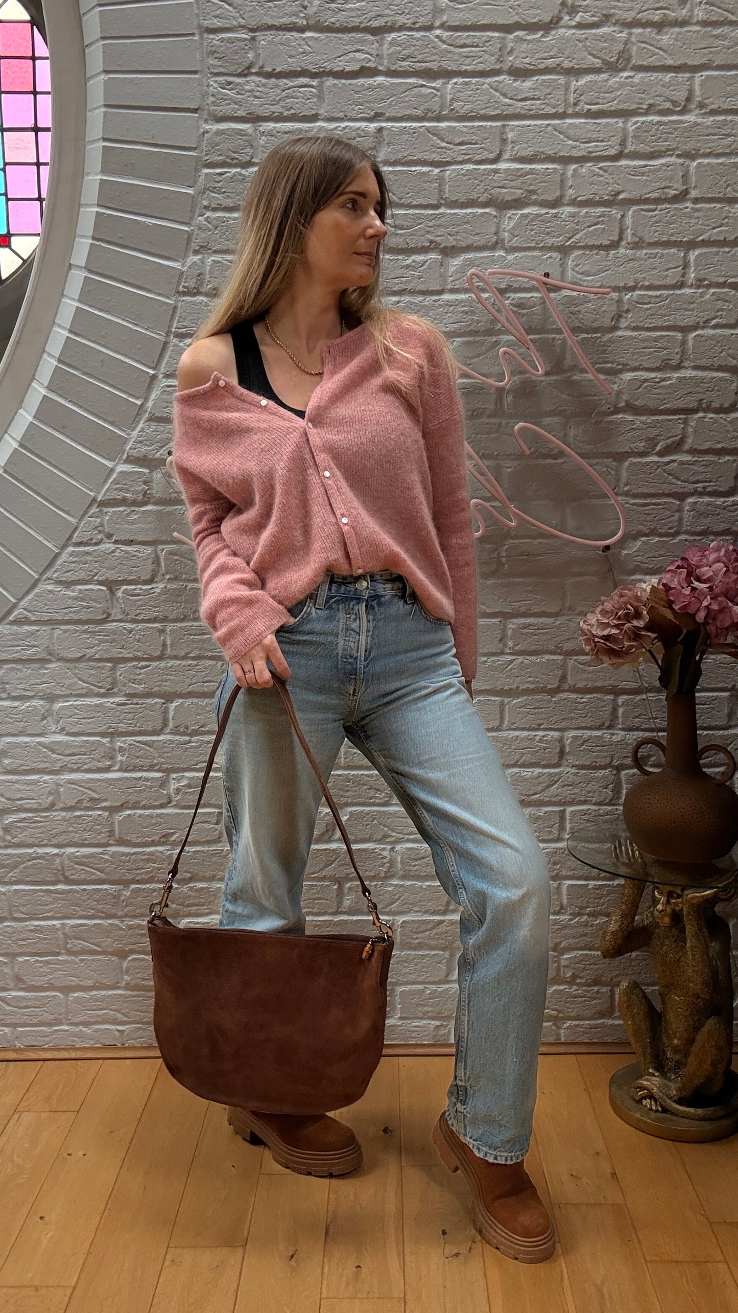 Gucci 2000s Gucci Suede Two Way Bamboo Cross Body Messenger