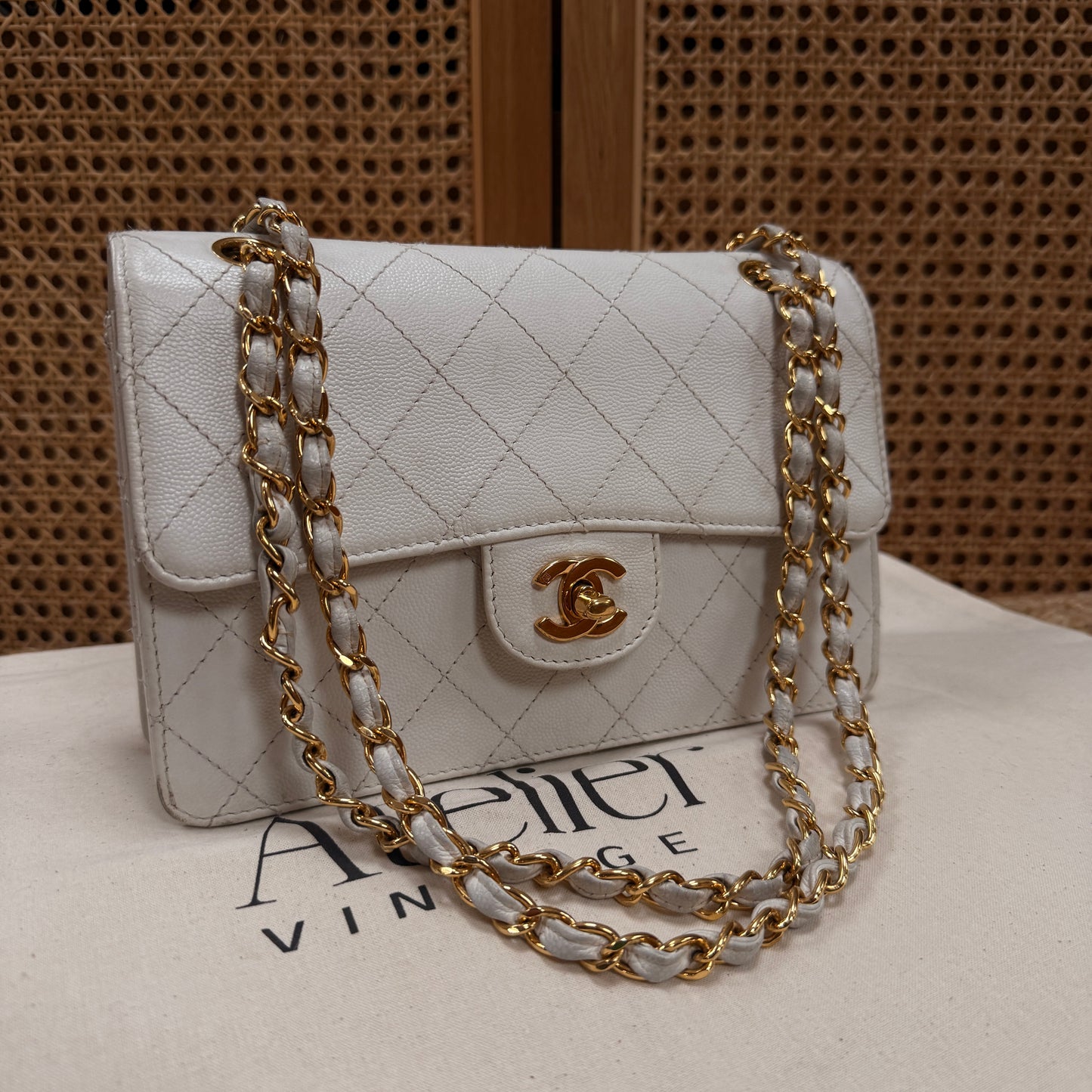 Chanel 1997 Ivory Caviar Single Flap