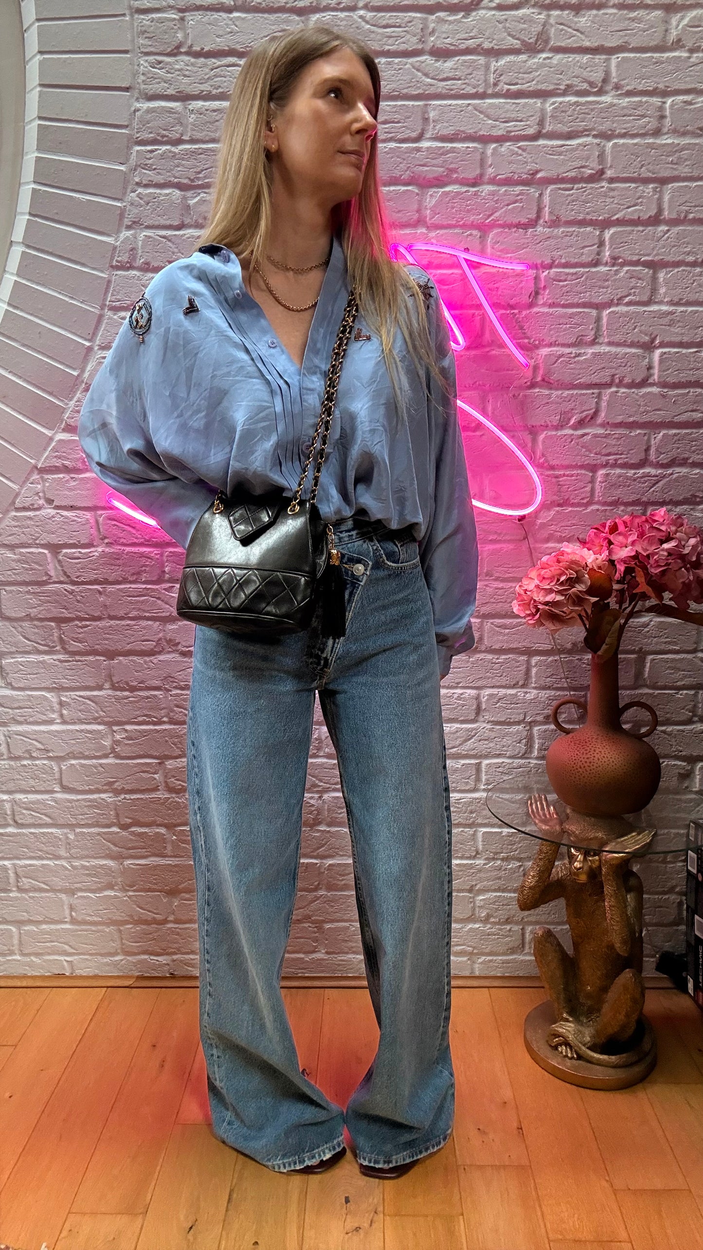 Chanel 1989 Black Camera Style Envelope Mini Tote