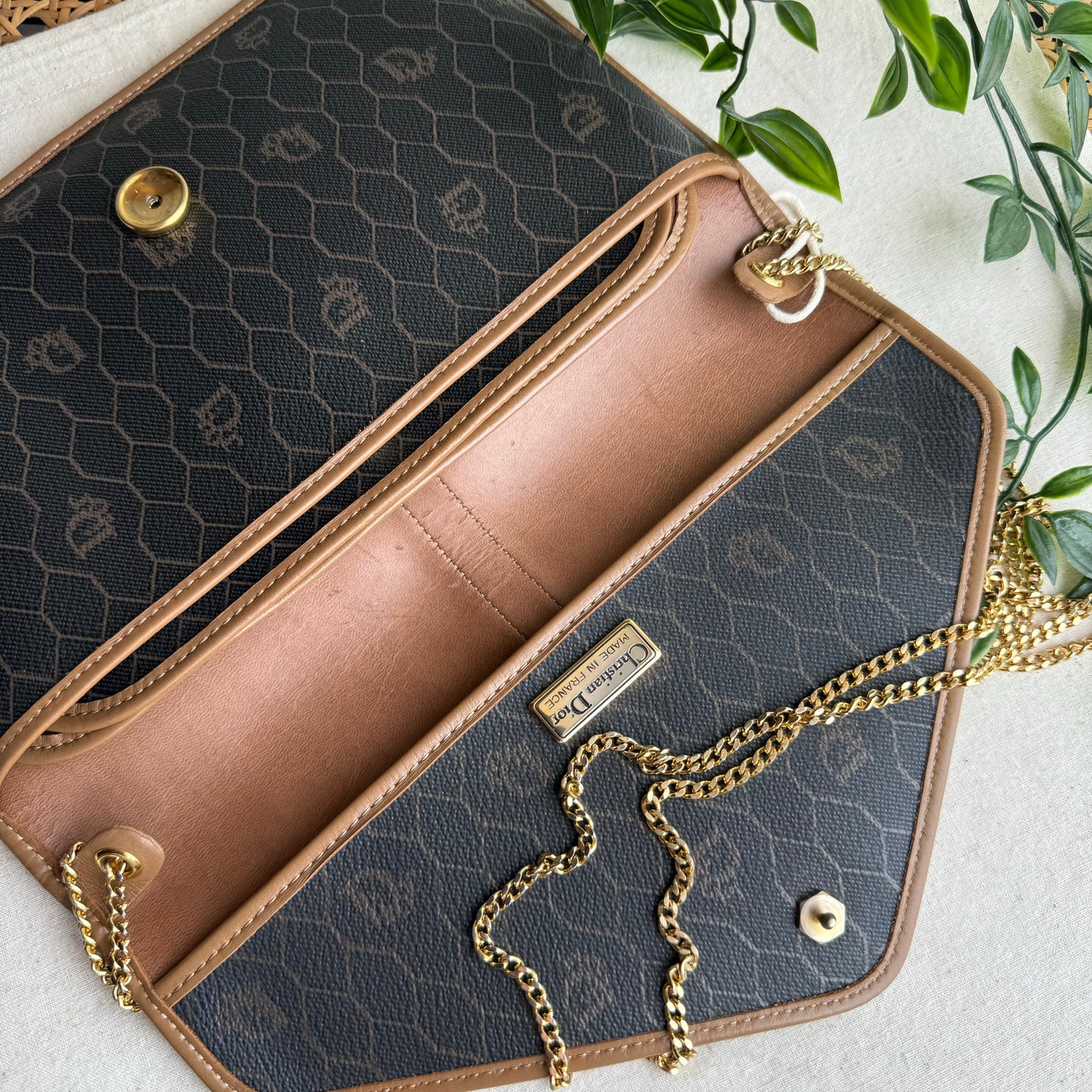 Dior 1980s Honeycomb Two Way Chain Strap Bag