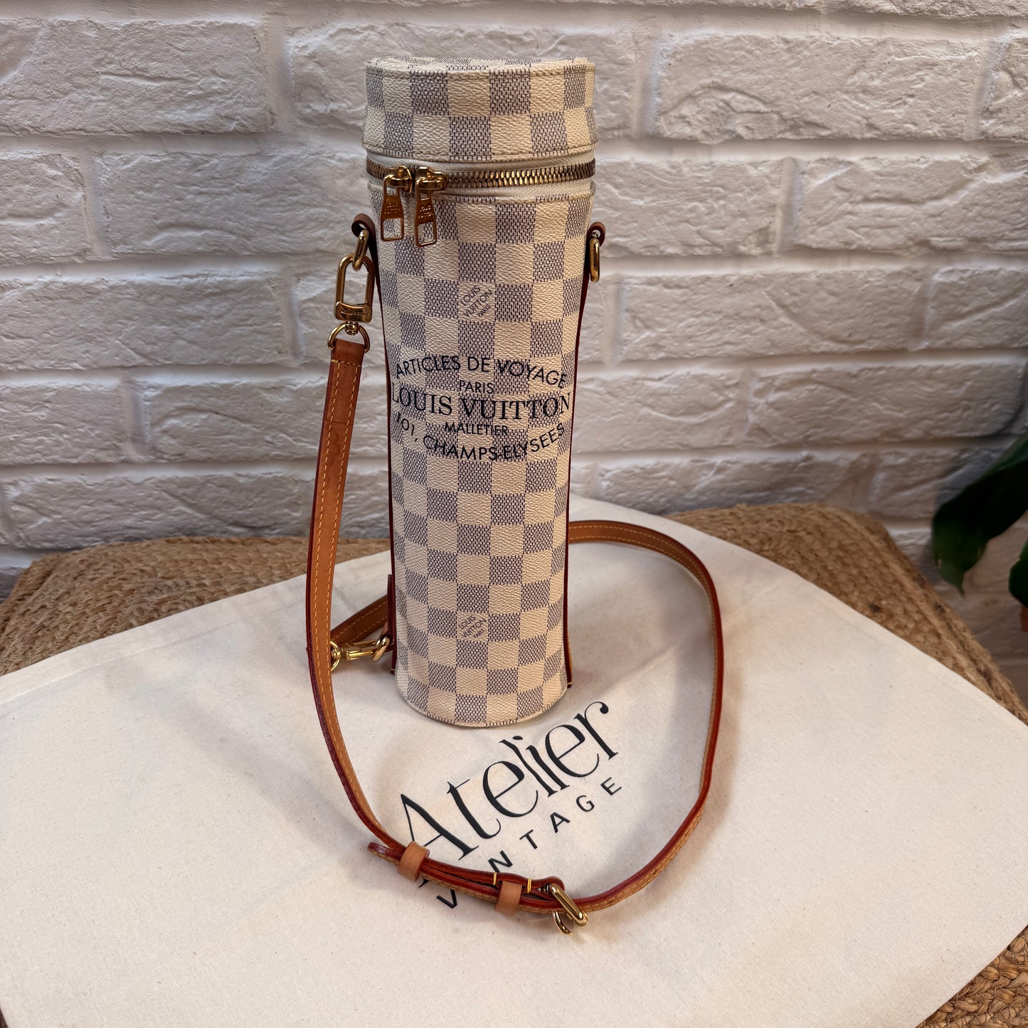 Louis Vuitton Damier Azur two way bottle carrier